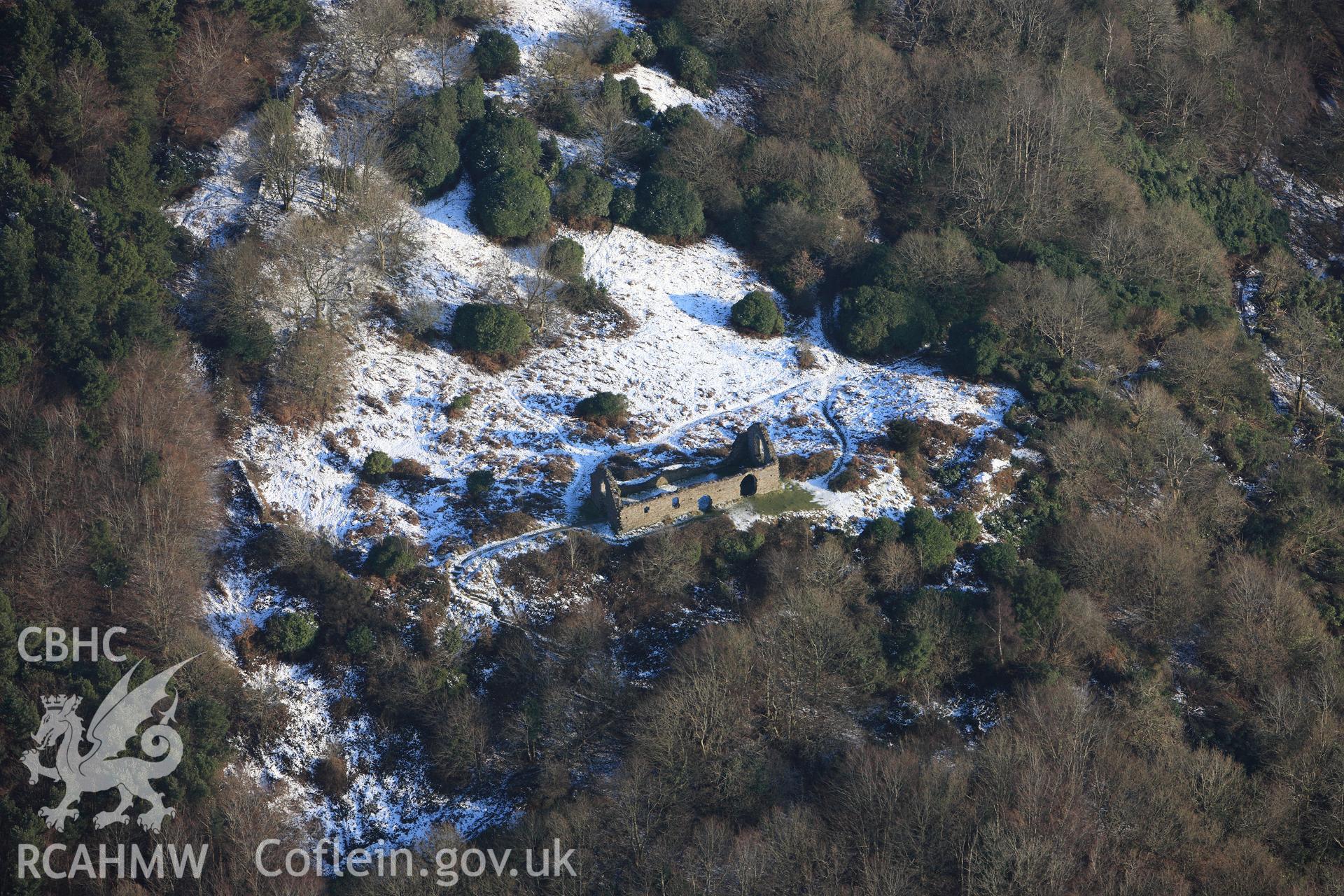 Hen Eglwys, Grugwallt, Margam, Port Talbot. Oblique aerial photograph taken during the Royal Commission?s programme of archaeological aerial reconnaissance by Toby Driver on 24th January 2013.