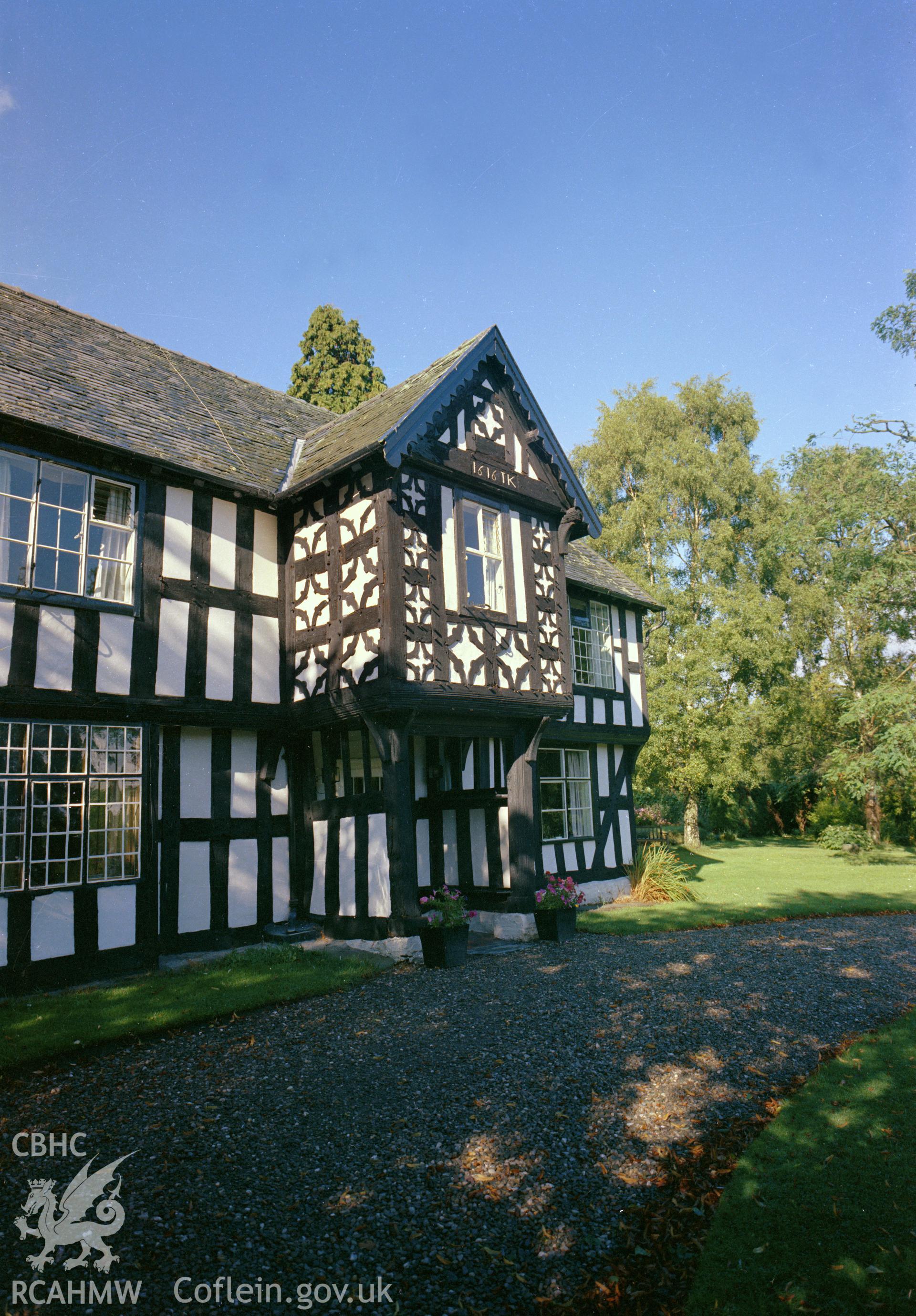 Digital copy of a colour negative showing view of The Old Vicarage, Berriew, taken by RCAHMW.