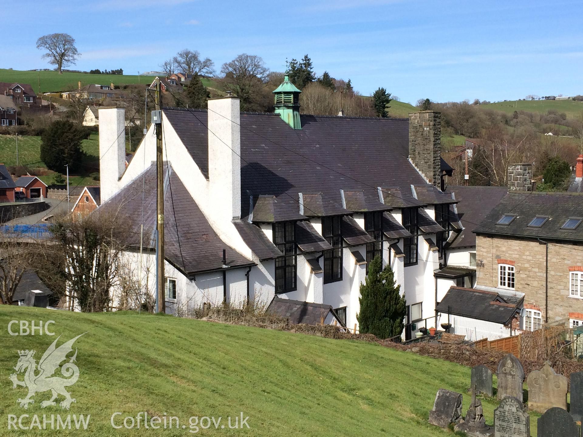 Colour photo showing view of Llanfair Caereinion Public Hall & Institute, taken by Paul R. Davis, 2018.