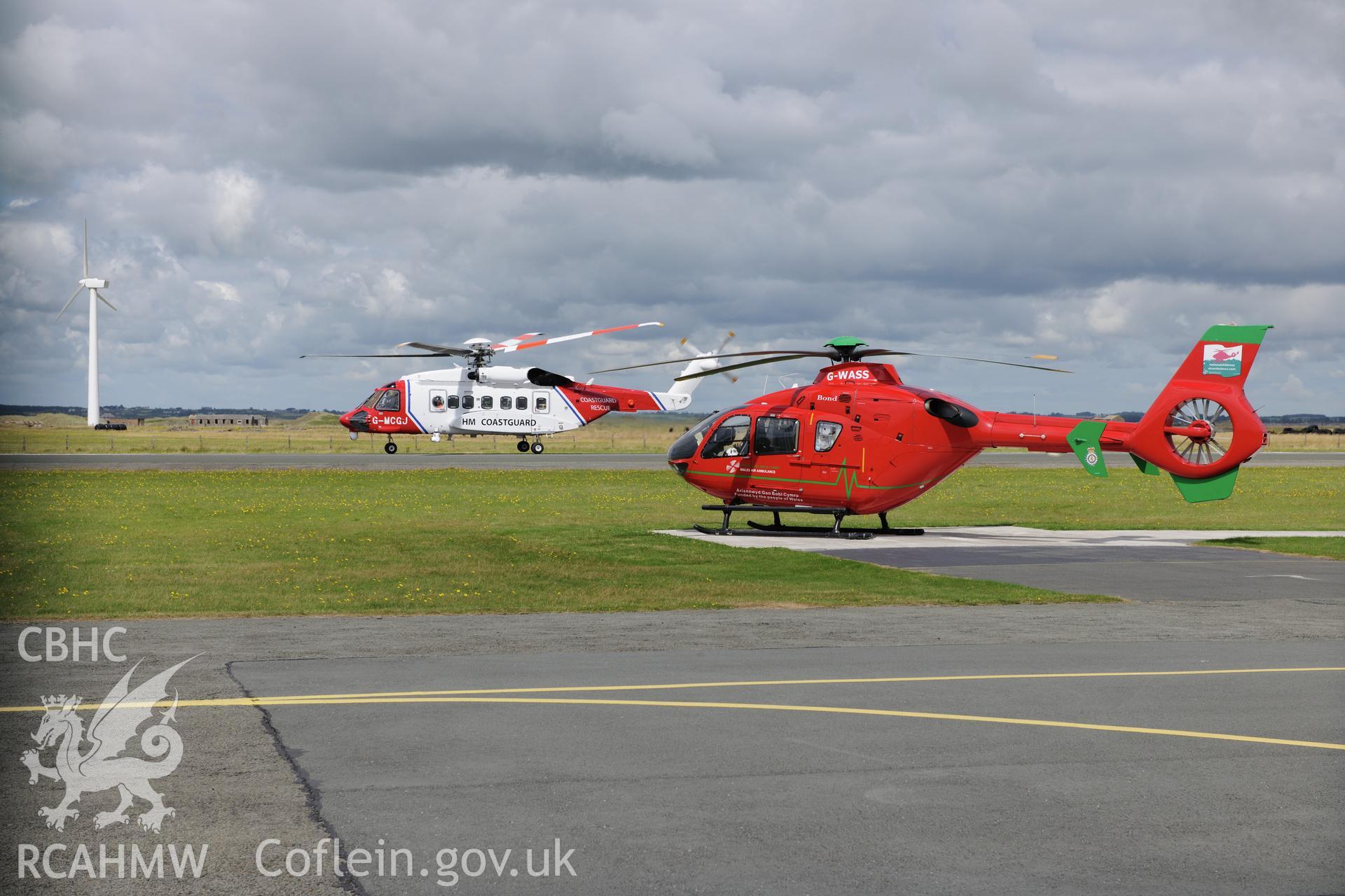 Caernarfon Airfield. Oblique aerial photograph taken during the Royal Commission's programme of archaeological aerial reconnaissance by Toby Driver on 30th July 2015.