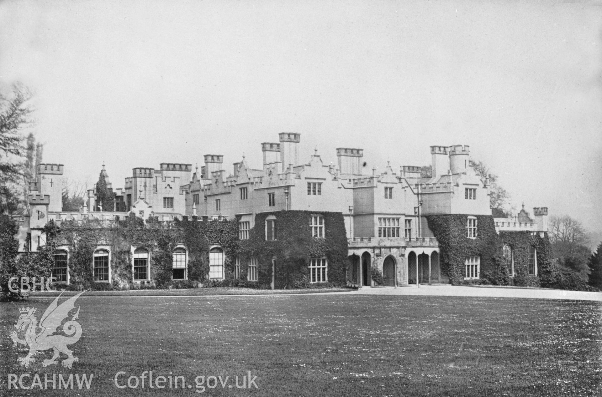 Digital copy of a view of Brynkinallt Hall.