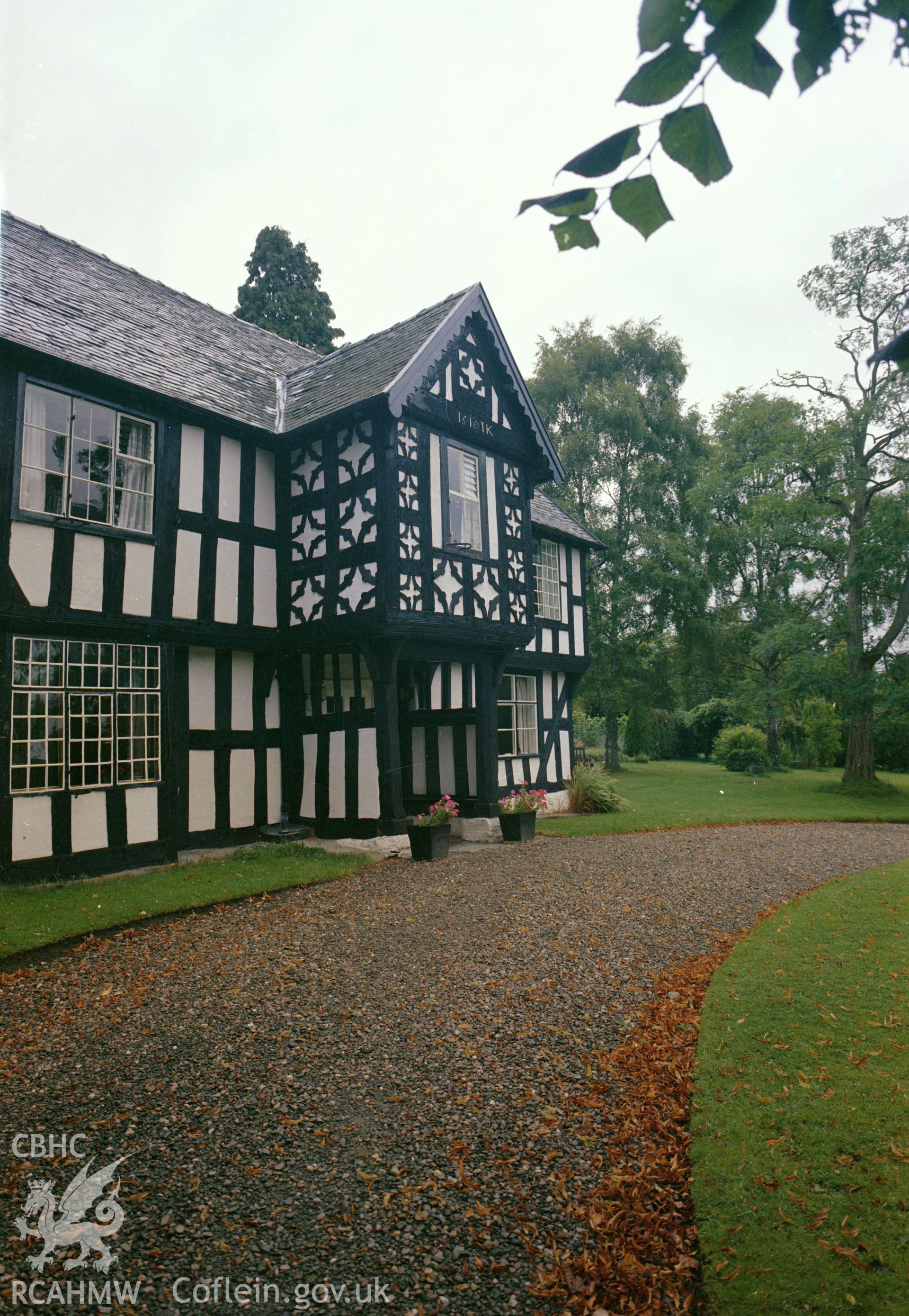 Digital copy of a colour negative showing view of The Old Vicarage, Berriew, taken by RCAHMW.