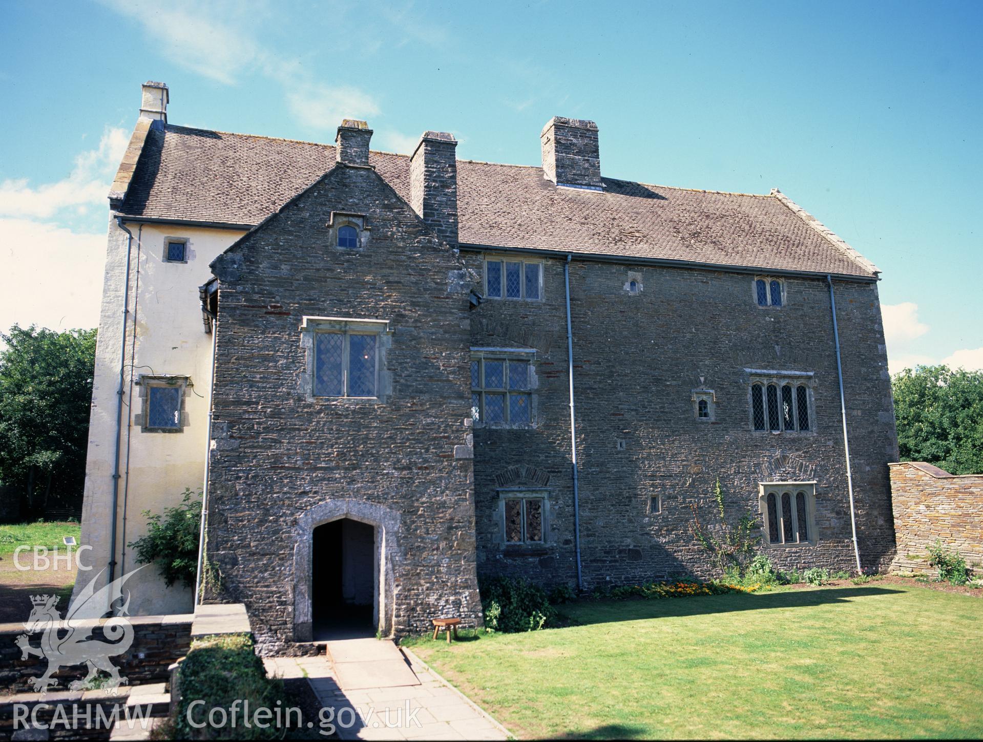 Digital copy of a colour negative showing Llancaiach Fawr.