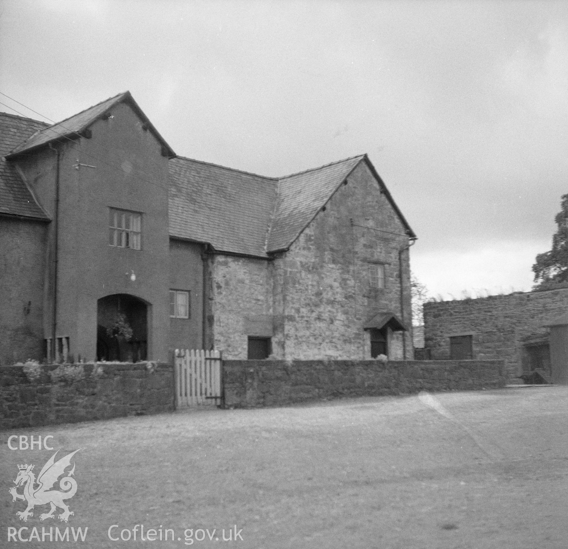 Digital copy of a nitrate negative showing front elevation of Plas Cadwgan, Denbighshire.