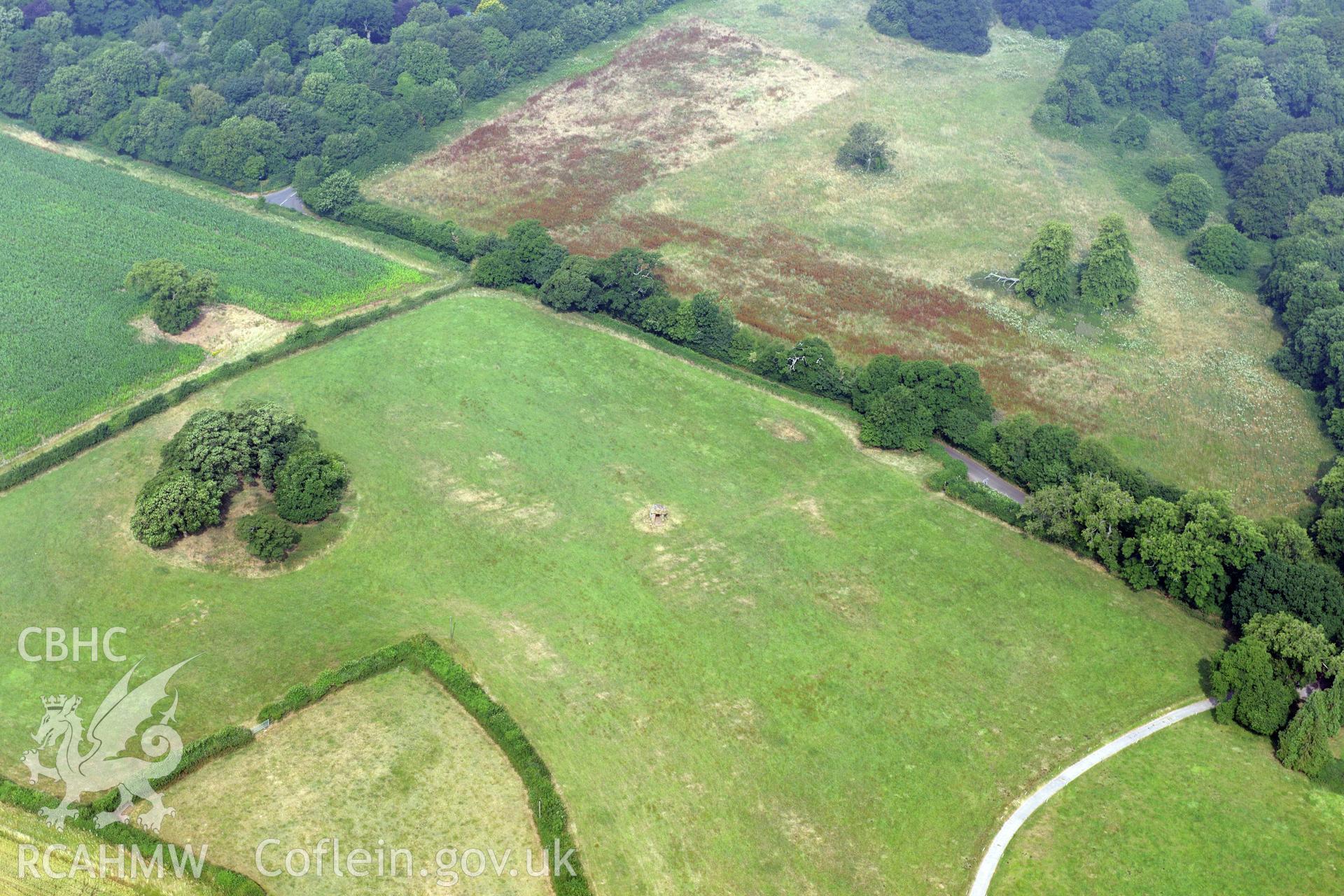 Royal Commission aerial photography of St Lythans recorded during drought conditions on 22nd July 2013.