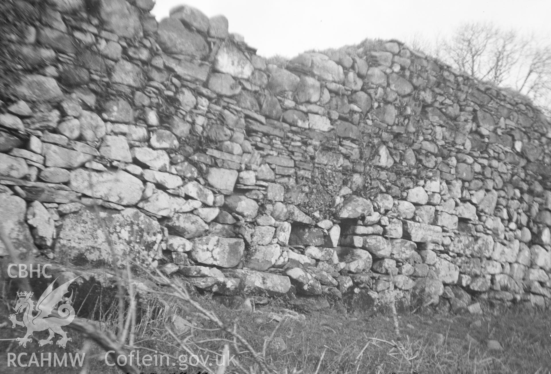 Digital copy of a nitrate negative showing Clenennau "medieval building".