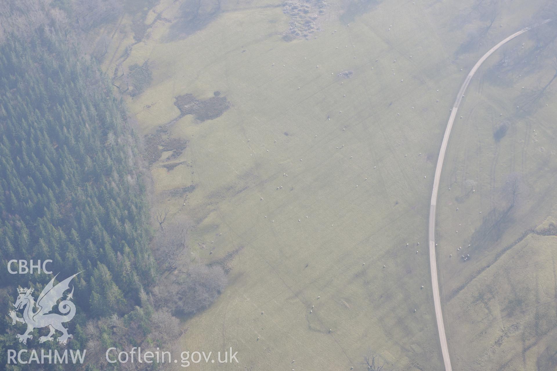 First World War practise trenches at Kinmel Park, Bodelwyddan, between Abergele and St. Asaph. Oblique aerial photograph taken during the Royal Commission?s programme of archaeological aerial reconnaissance by Toby Driver on 28th February 2013.