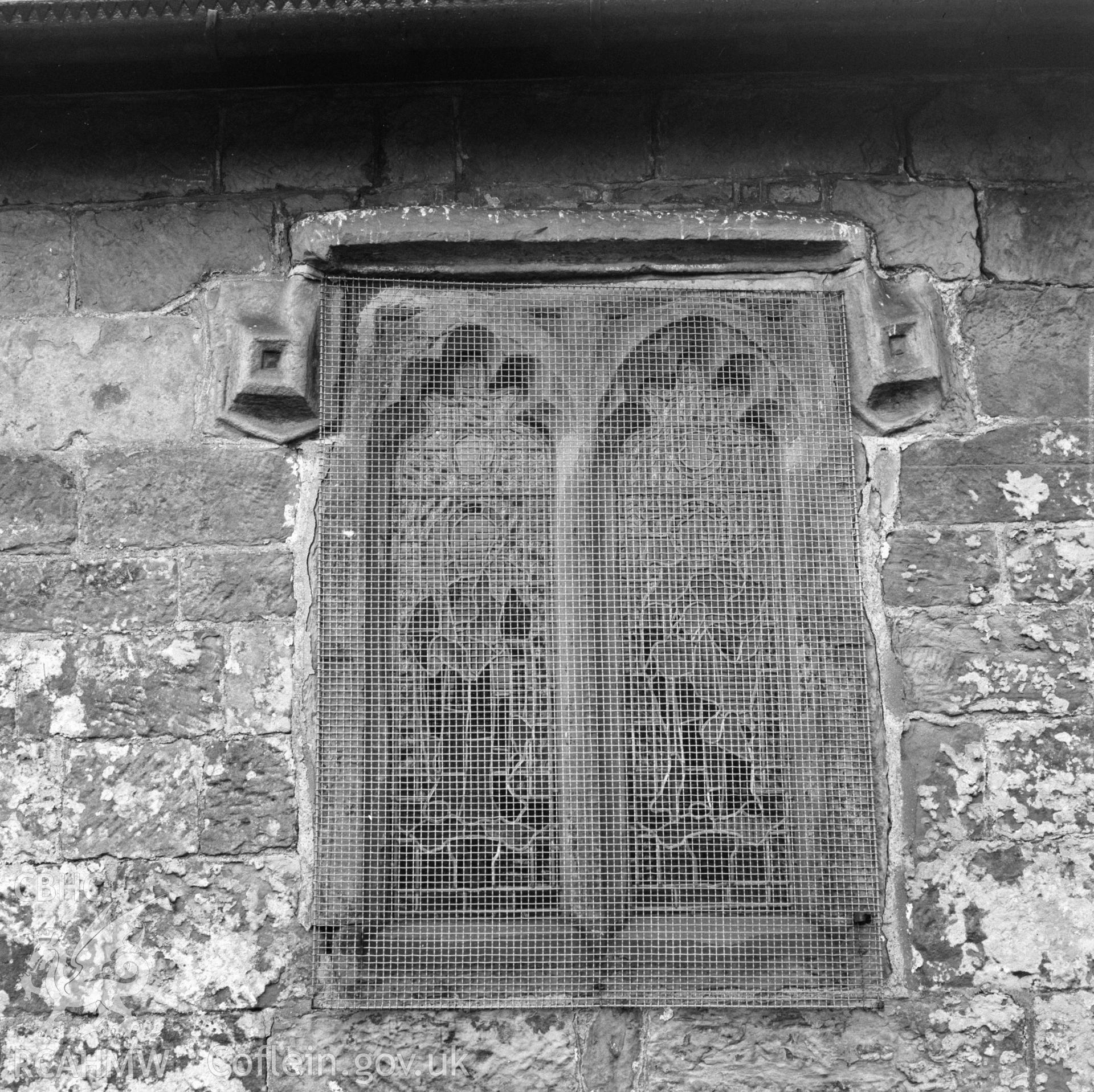 Digital copy of a black and white negative showing St James' Church, Pyle.