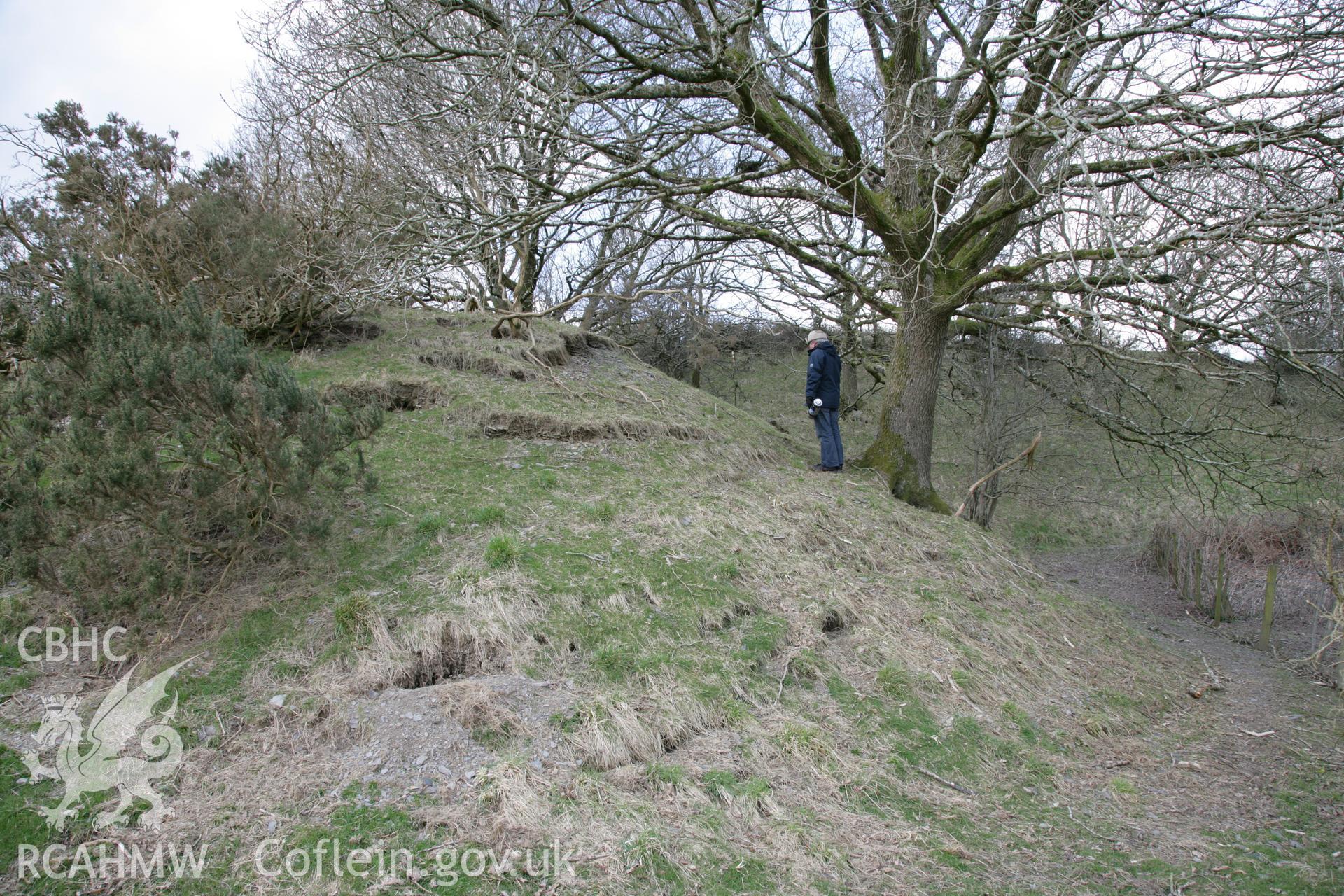 Photographic survey of Pen y Castell hillfort by Toby Driver and Jeffrey L. Davies, showing details of the east facing main gate and interior, conducted on 27th March 2013.