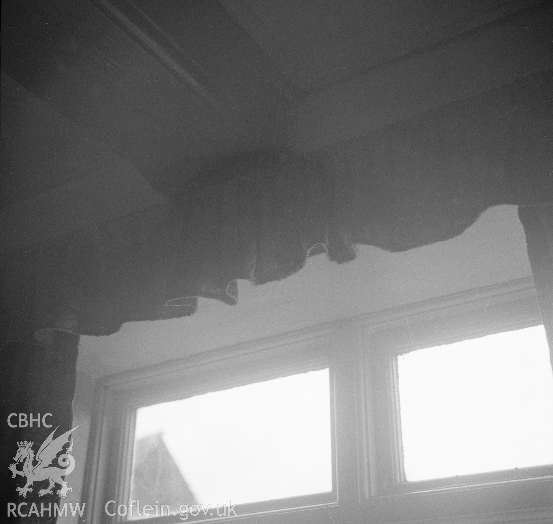 Digital copy of a nitrate negative showing interior view of Leeswood Green, Flintshire.