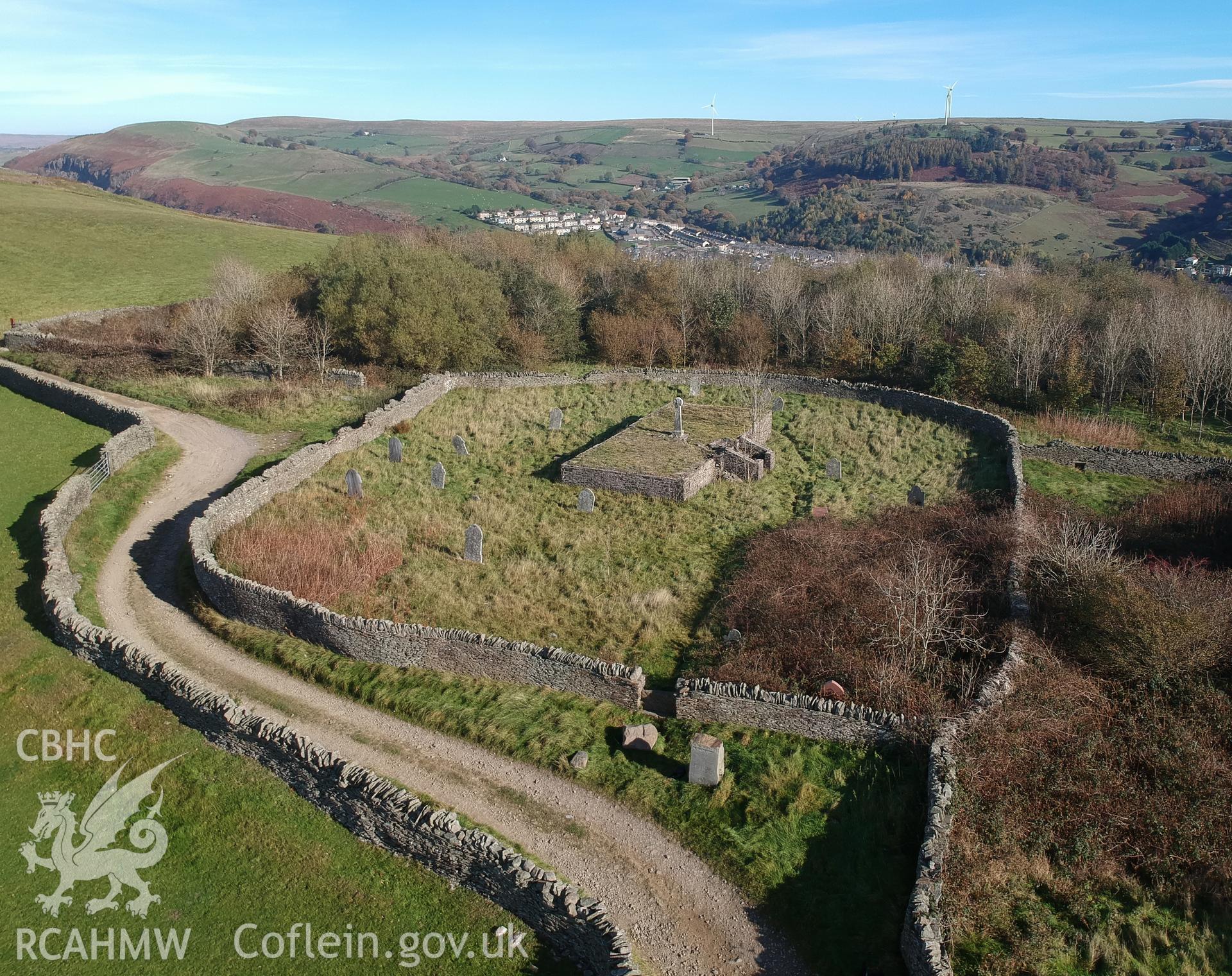 View from the south west of Capel-y-Brithdir, New Tredegar. Colour photograph taken by Paul R. Davis on 24th October 2018.