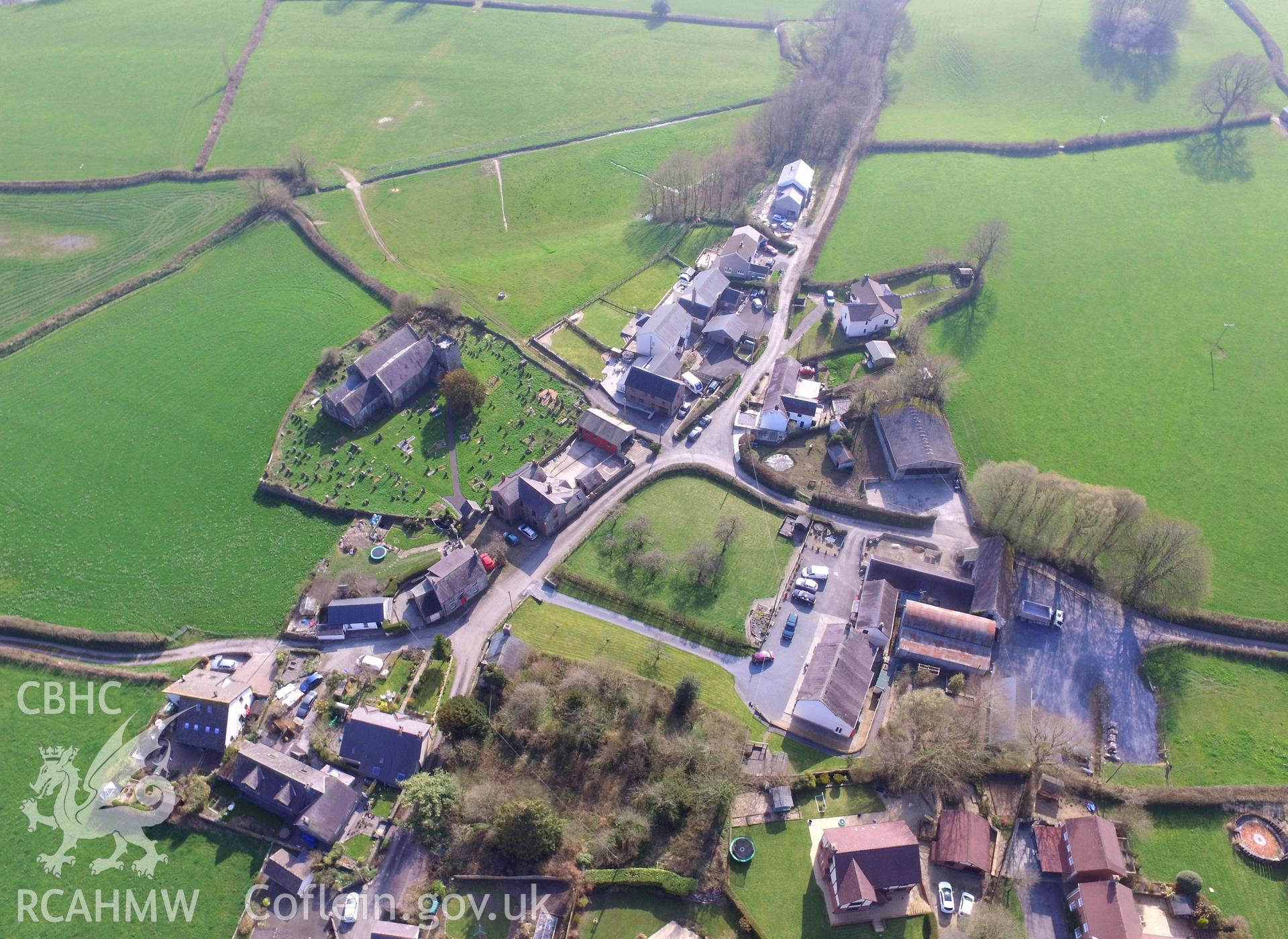 Colour photo showing view of St. Egwad's Church, Llanegwad, taken by Paul R. Davis, 2018.