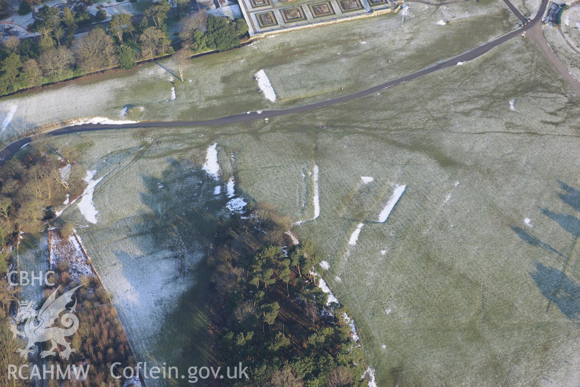 Margam County Park, Margam, Port Talbot. Oblique aerial photograph taken during the Royal Commission?s programme of archaeological aerial reconnaissance by Toby Driver on 24th January 2013.