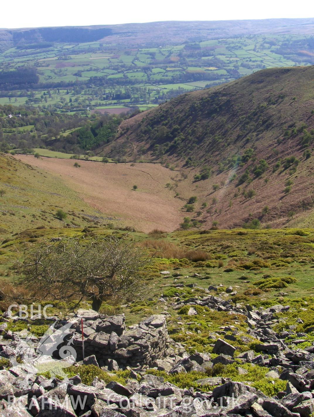 Looking over the structure down the valley