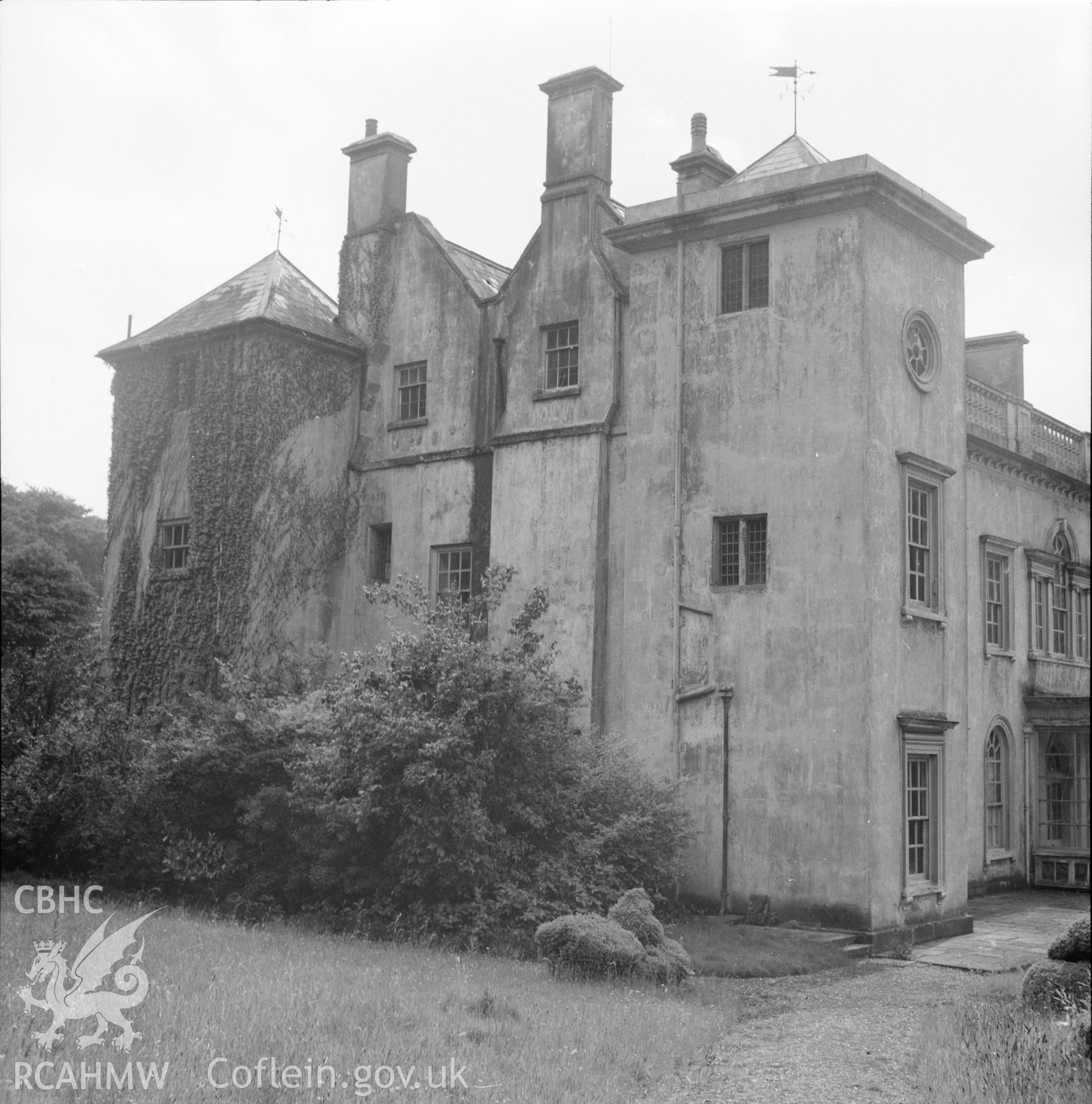 Digital copy of a black and white negative showing Coldbrook House, Abergavenny, June 1954.