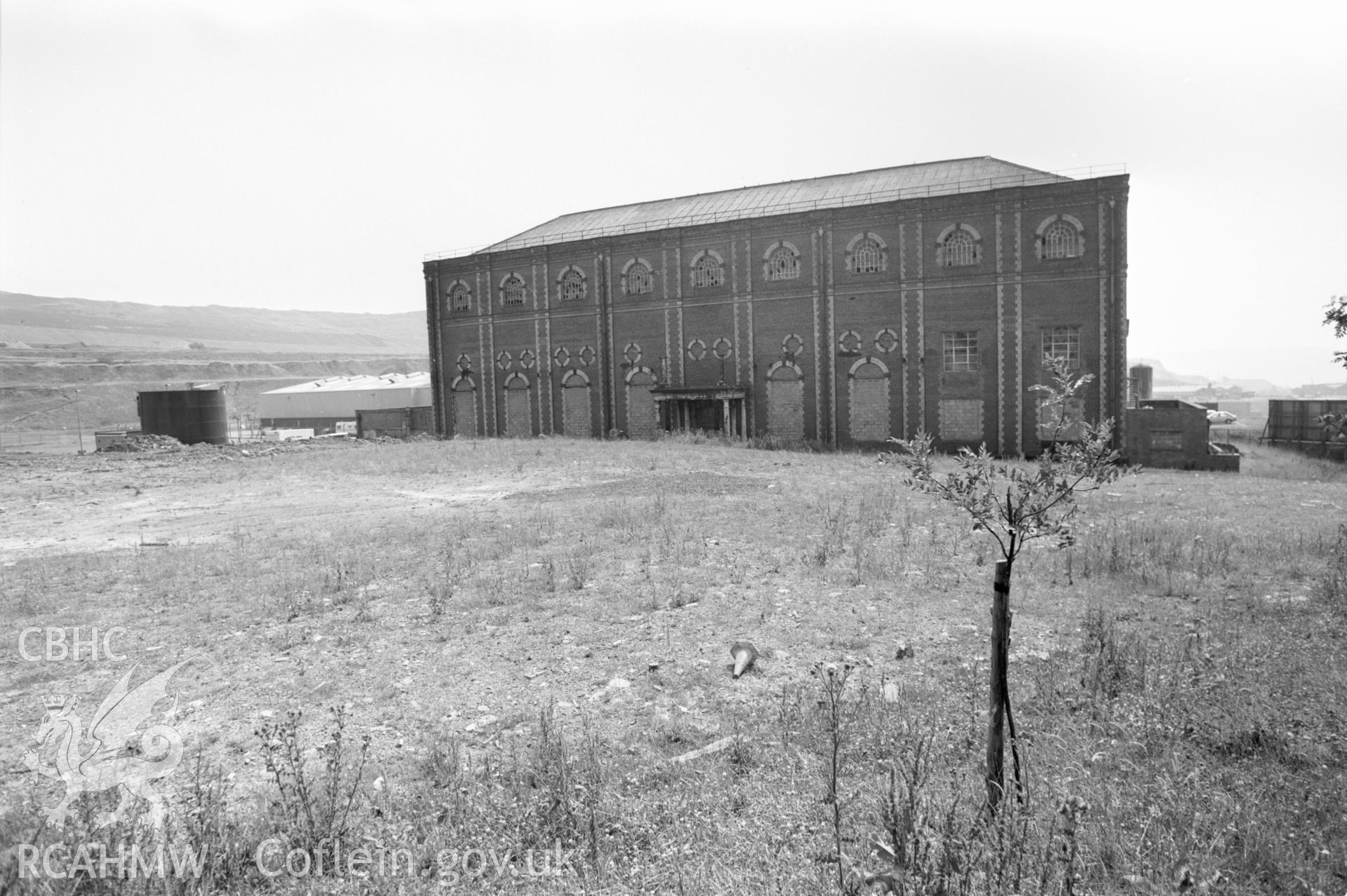 Digital copy of a view of Dowlais Ironworks, Merthyr Tydfil taken by RCAHMW, 1982.