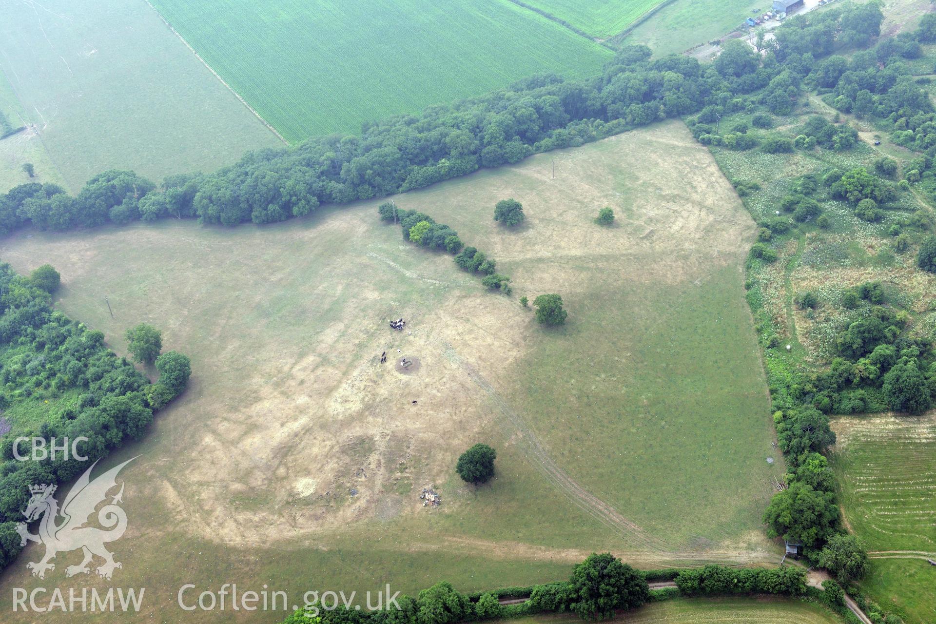 Royal Commission aerial photography of Runston medieval village taken during drought conditions on 22nd July 2013.