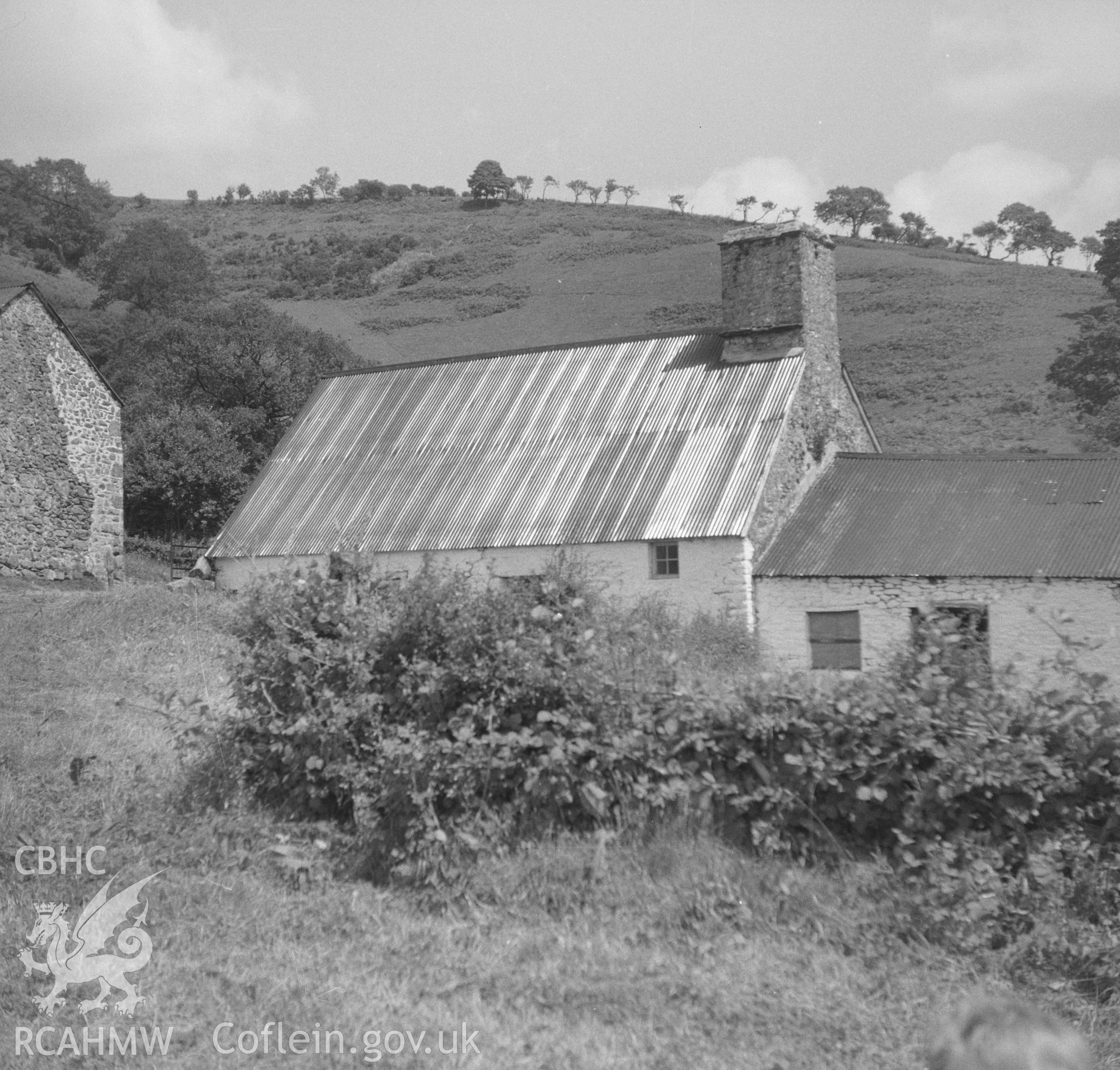 Digital copy of a nitrate negative showing exterior view of Cwm Cilath, Llansadwrn.