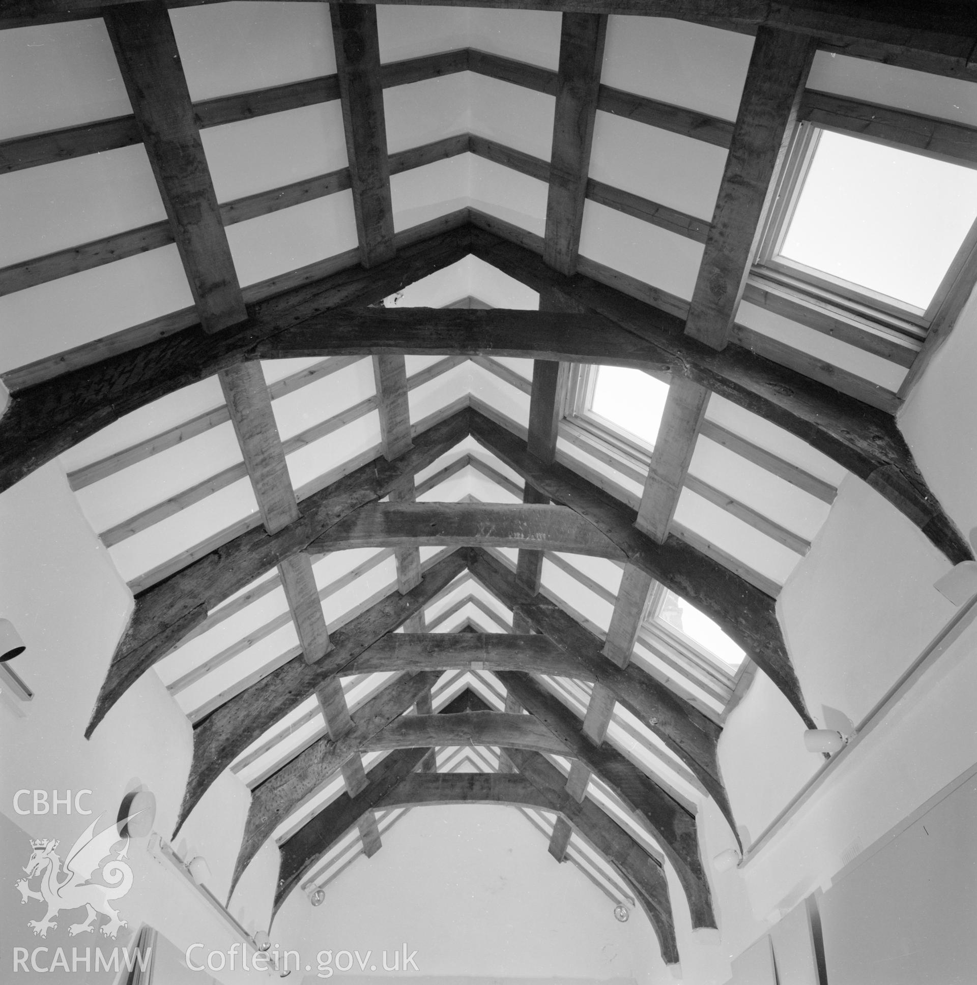 Digital copy of a black and white negative showing interior view of Ty Gwyn, Barmouth taken by RCAHMW.