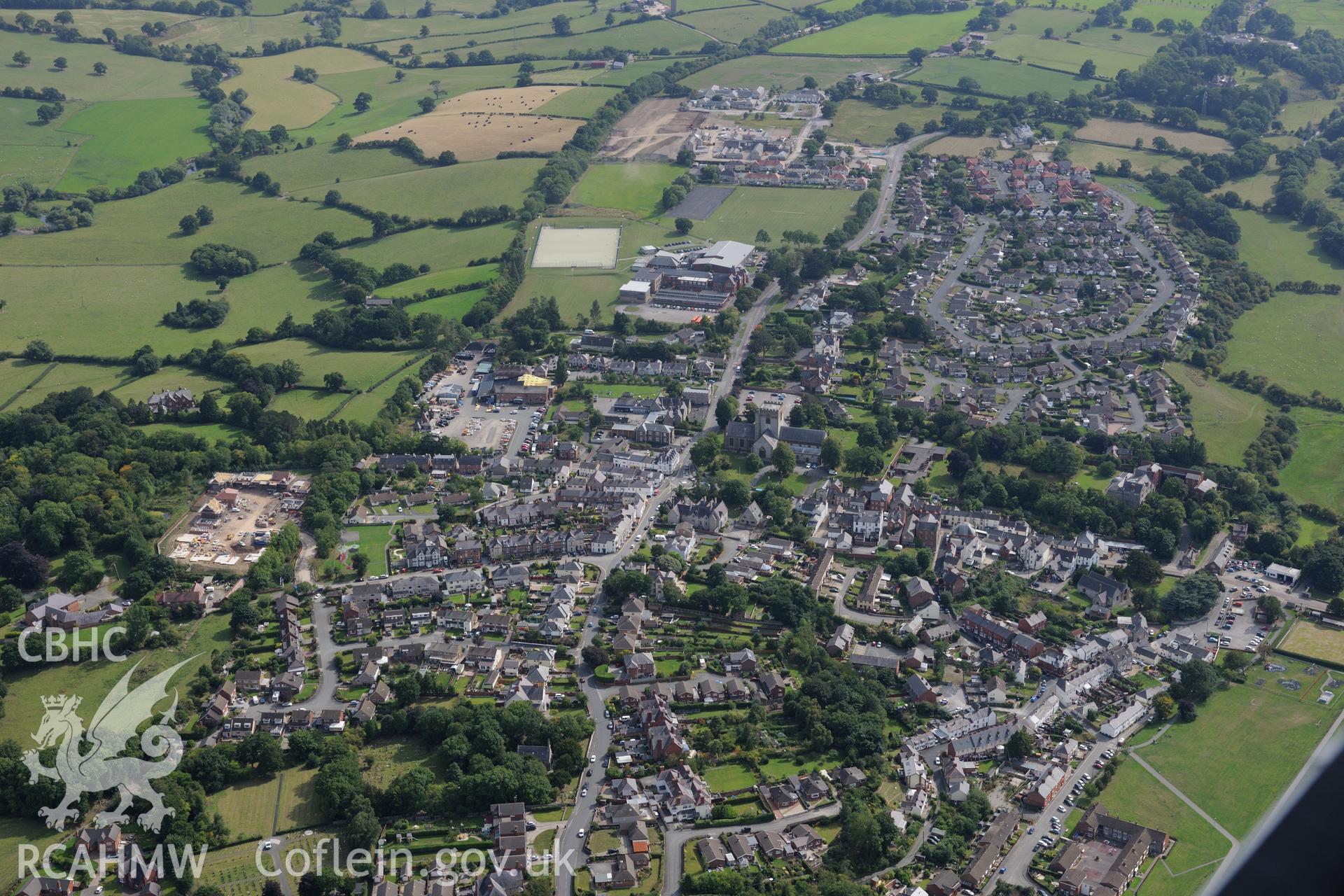 The city of St. Asaph. Oblique aerial photograph taken during the Royal Commission's programme of archaeological aerial reconnaissance by Toby Driver on 11th September 2015.