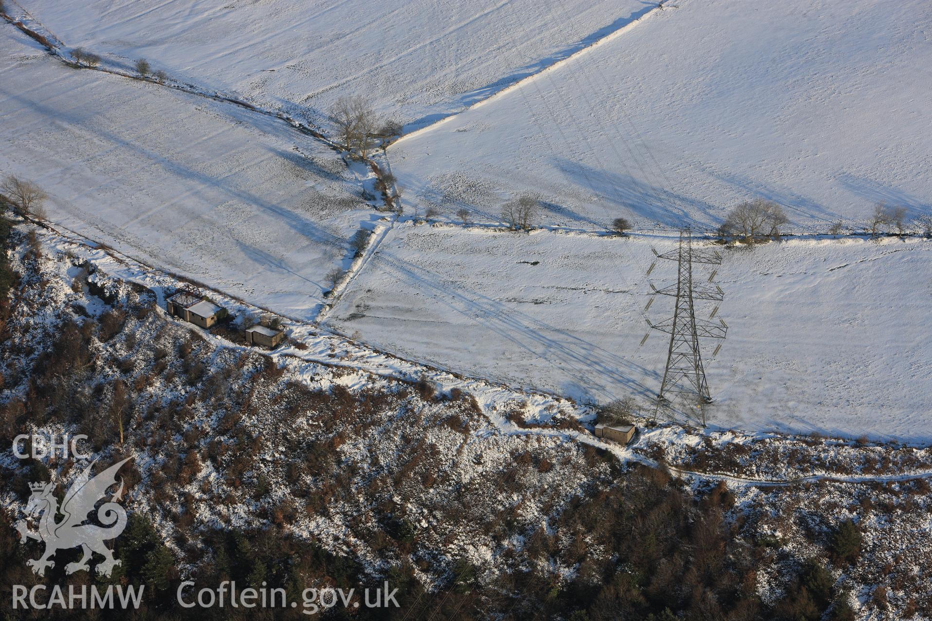Swansea Radar Station, Groes, Margam. Oblique aerial photograph taken during the Royal Commission?s programme of archaeological aerial reconnaissance by Toby Driver on 24th January 2013.