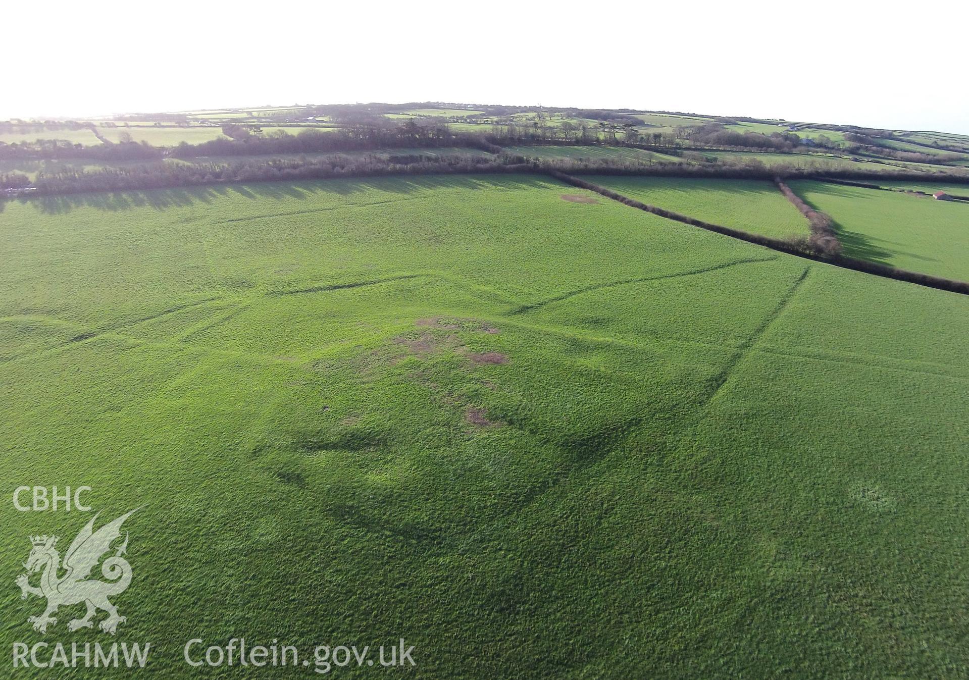 Colour photo showing earthworks near Clemenstone, taken by Paul R. Davis, 29th December 2015.