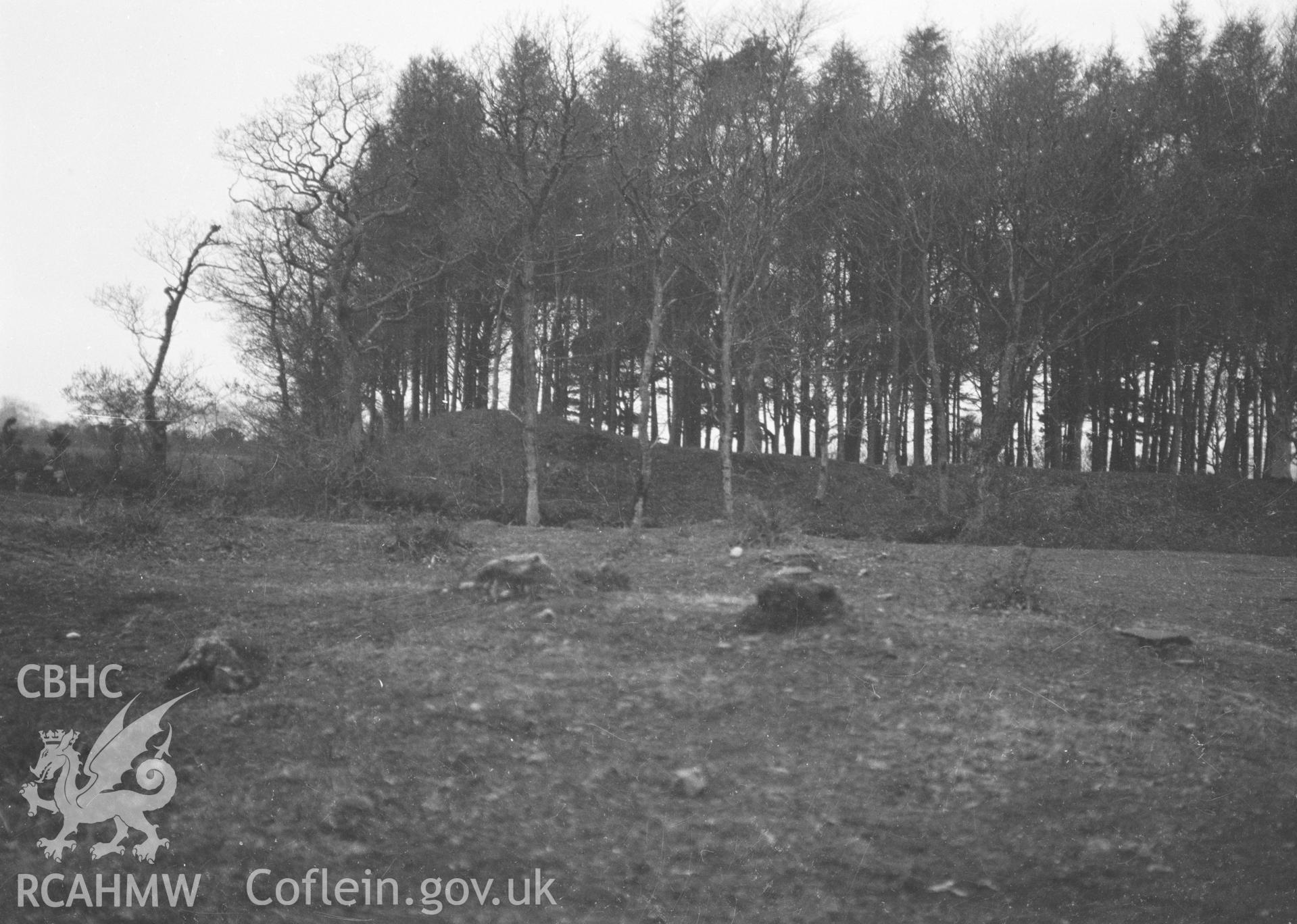 Digital copy of a nitrate negative showing Dinas y Prif Camp.