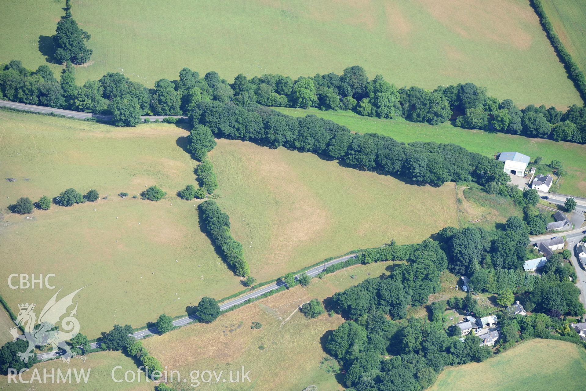 Royal Commission aerial photography of Druid Square Barrows taken on 19th July 2018 during the 2018 drought.