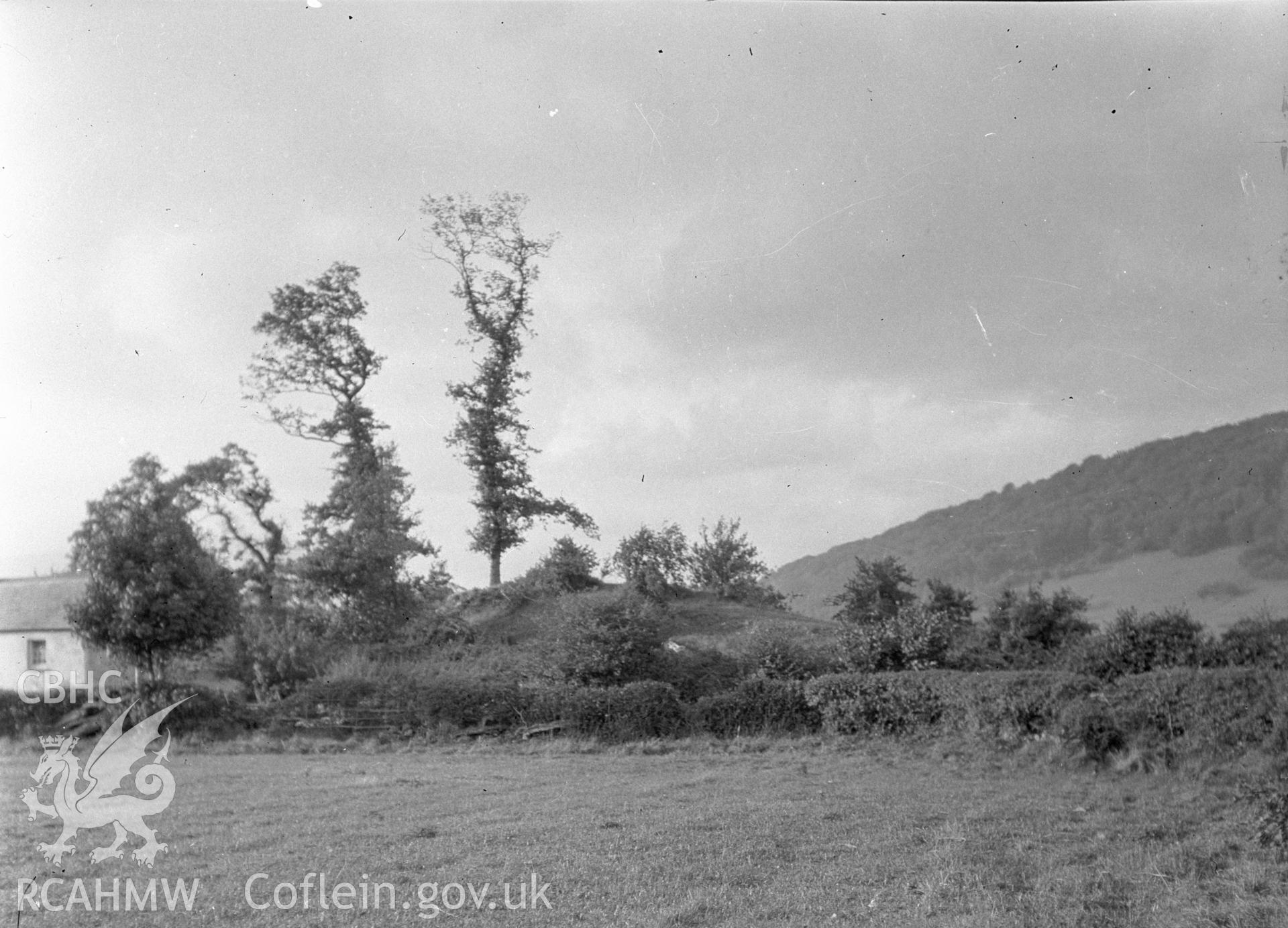 Digital copy of a nitrate negative showing Battle Tump, Llanelly. From the Cadw Monuments in Care Collection.