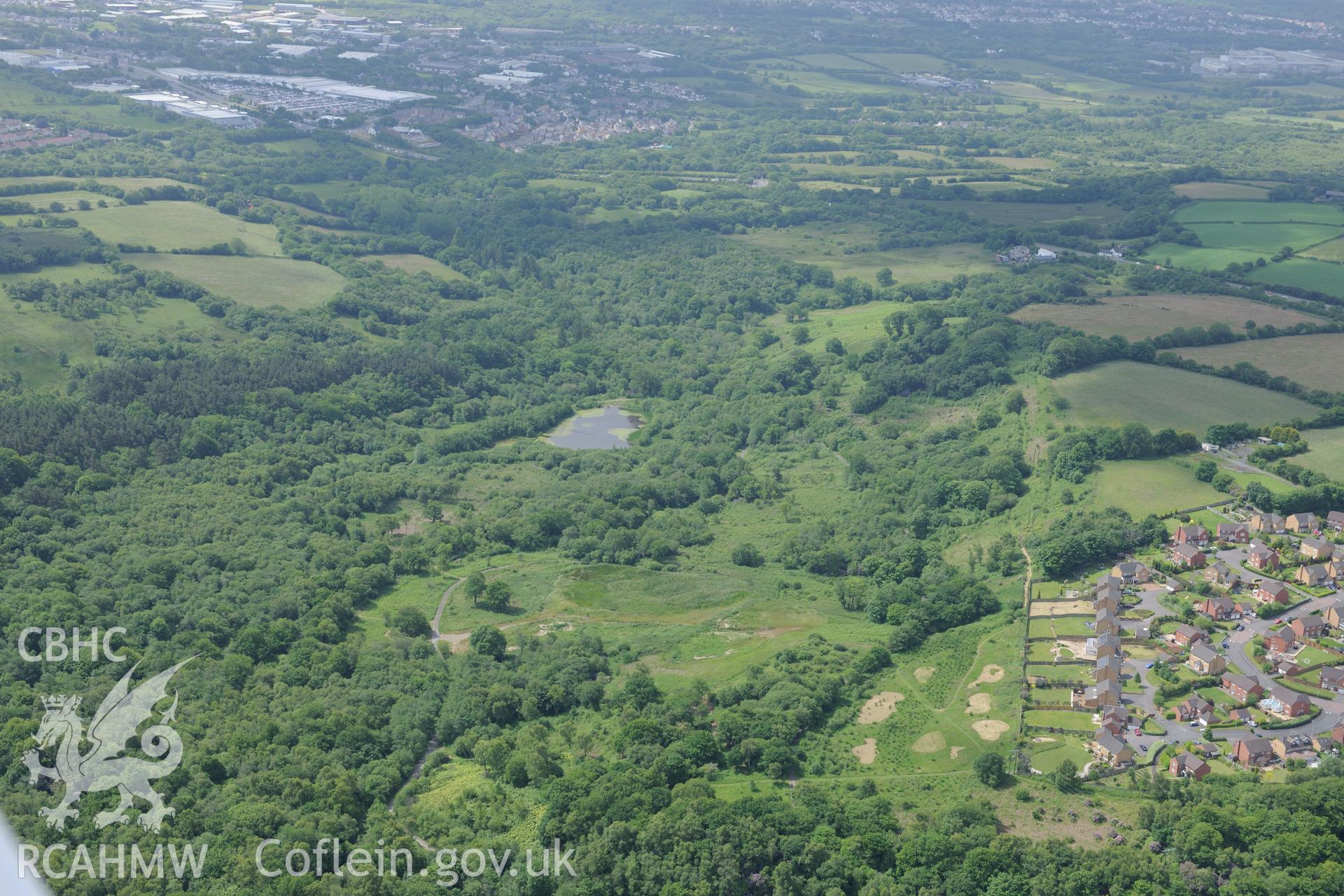 Penllergaer Park, Swansea. Oblique aerial photograph taken during the Royal Commission's programme of archaeological aerial reconnaissance by Toby Driver on 19th June 2015.