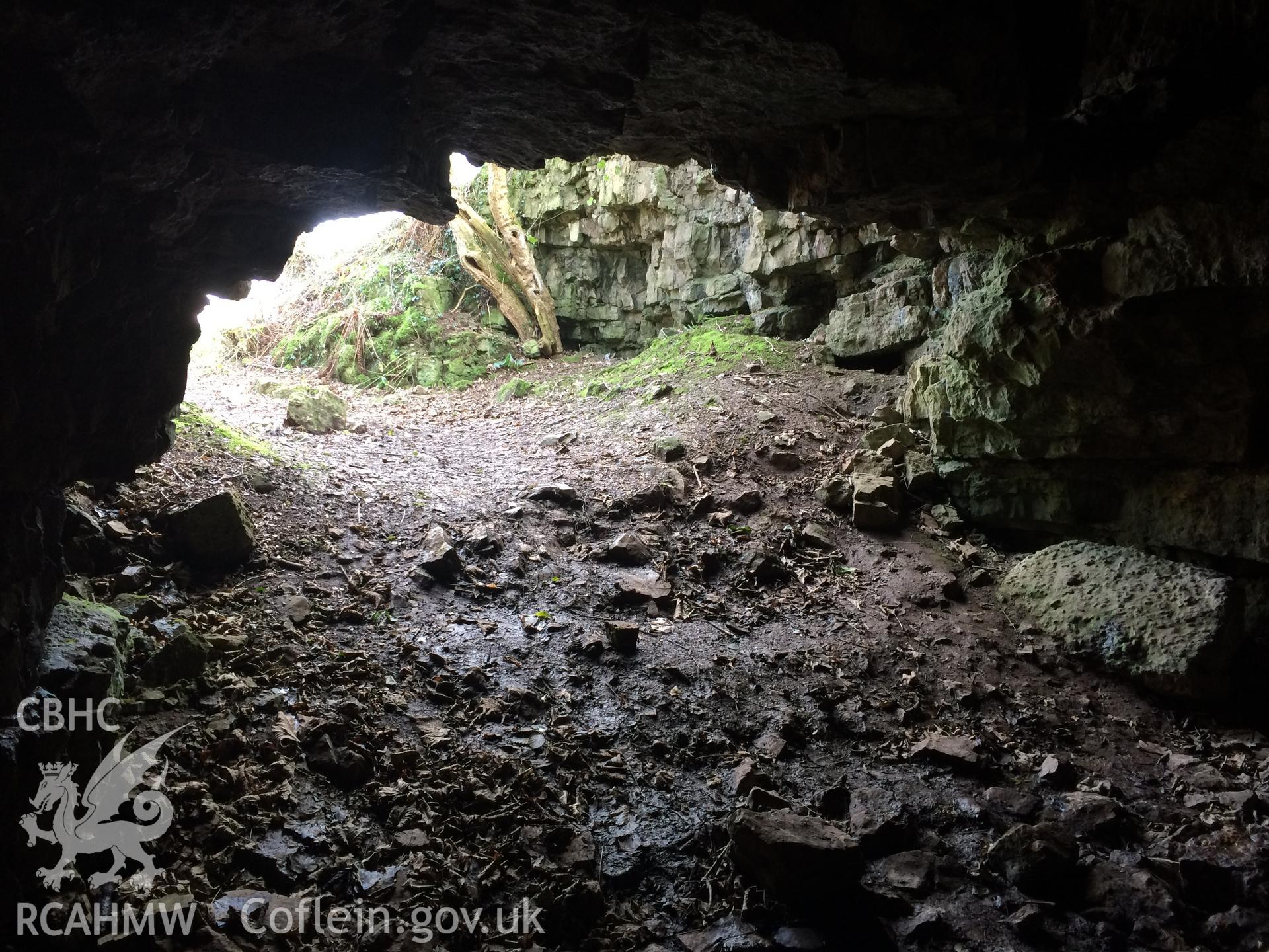 Colour photo showing view of Llanymynech cave taken by Paul R. Davis, 28th February 2018.