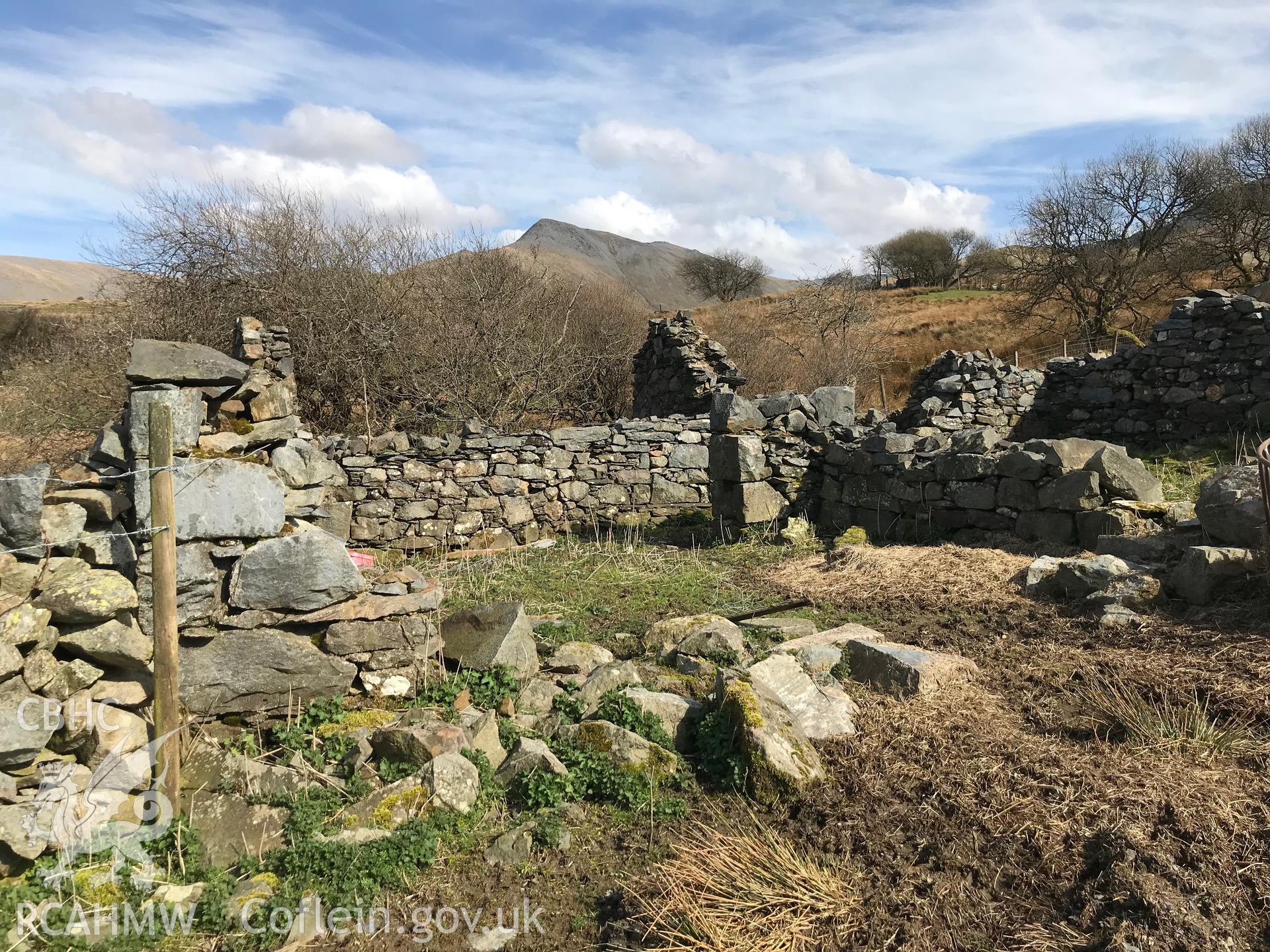 Colour photo showing view of Gwern Saeson Bach, Bethesda, taken by Paul R. Davis, 2018.