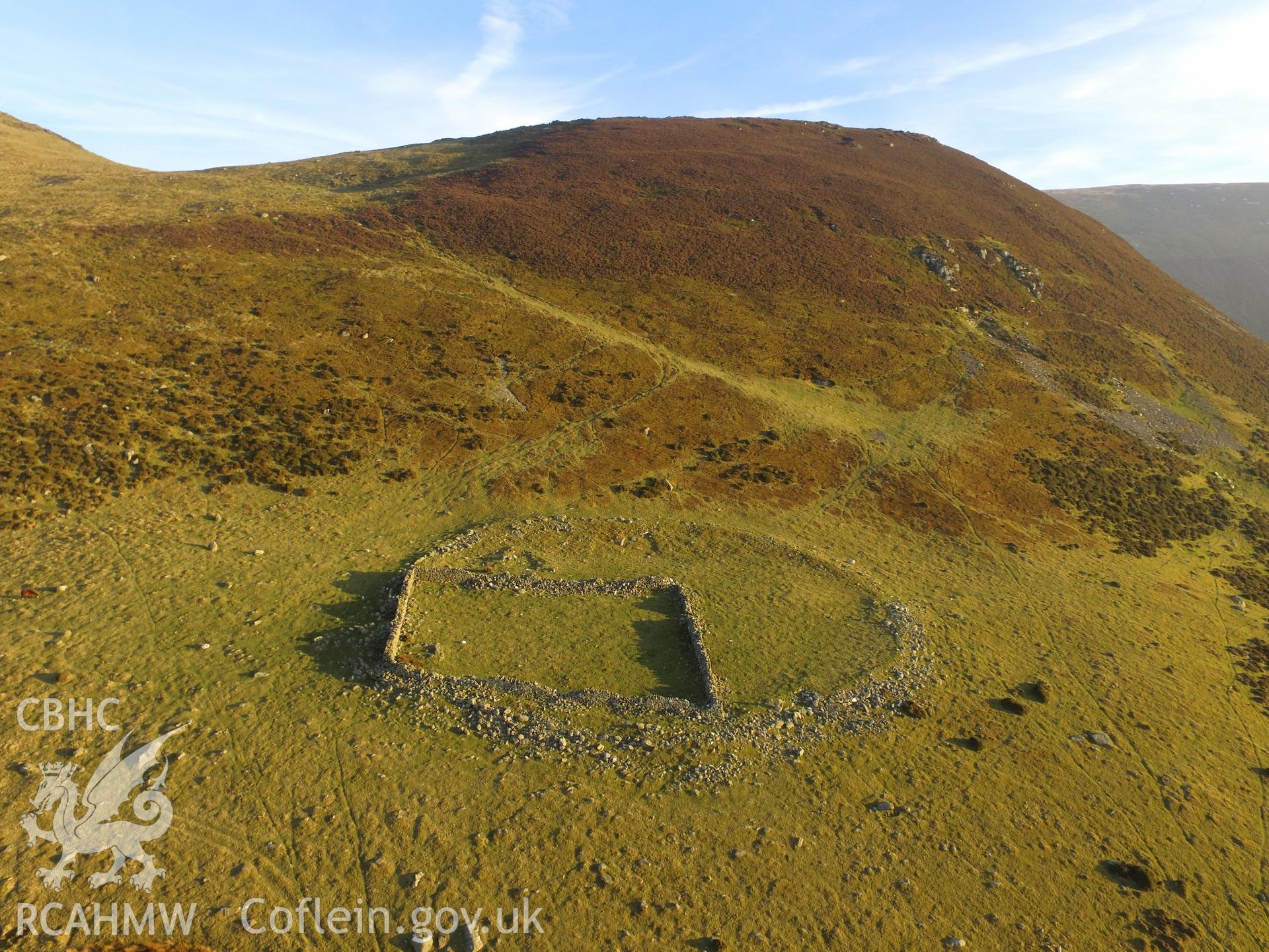 Photo showing view of Aber enclosure, taken by Paul R. Davis, February 2018.