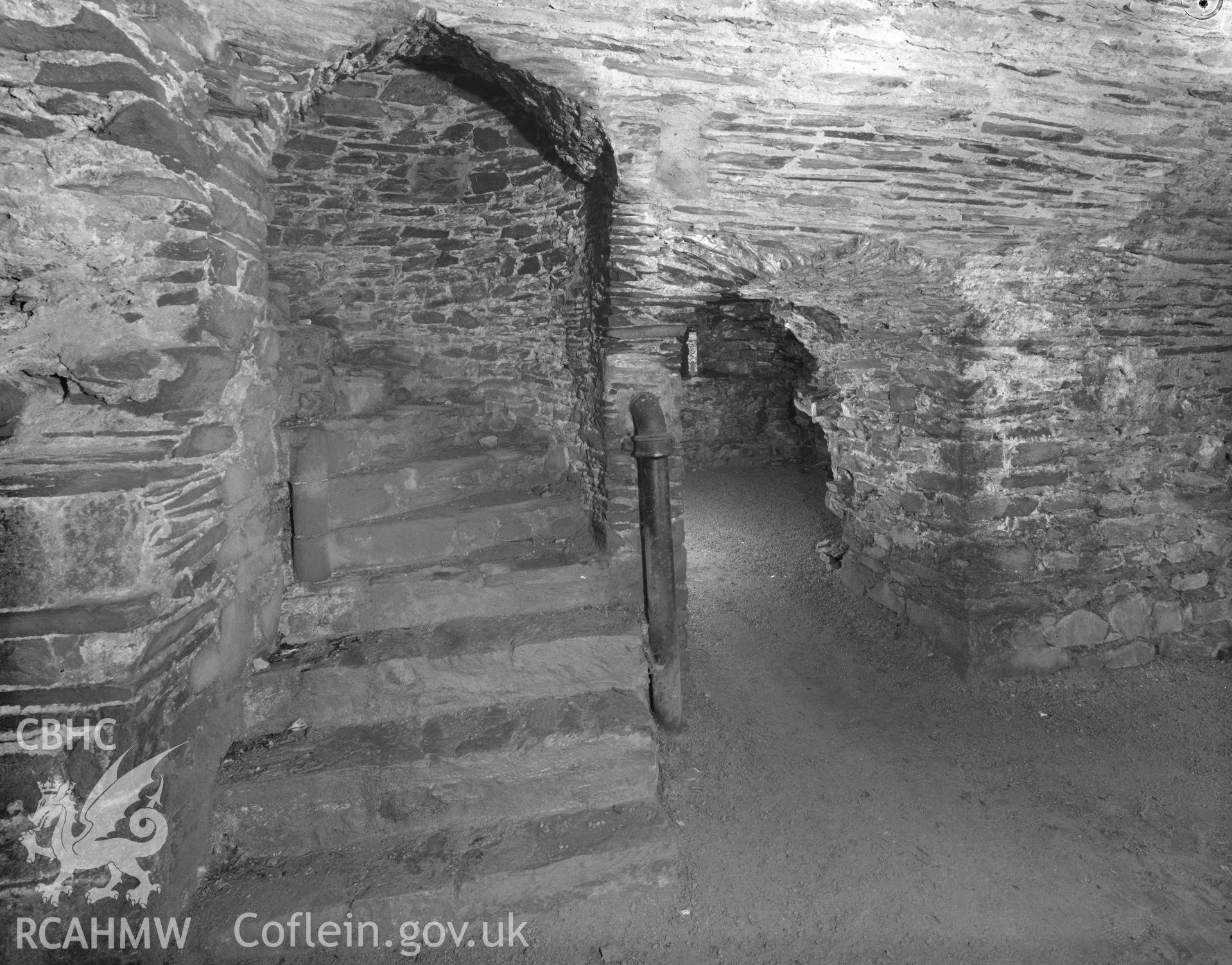 Digital copy of a view of the vault at Bishops Palace, St Davids.