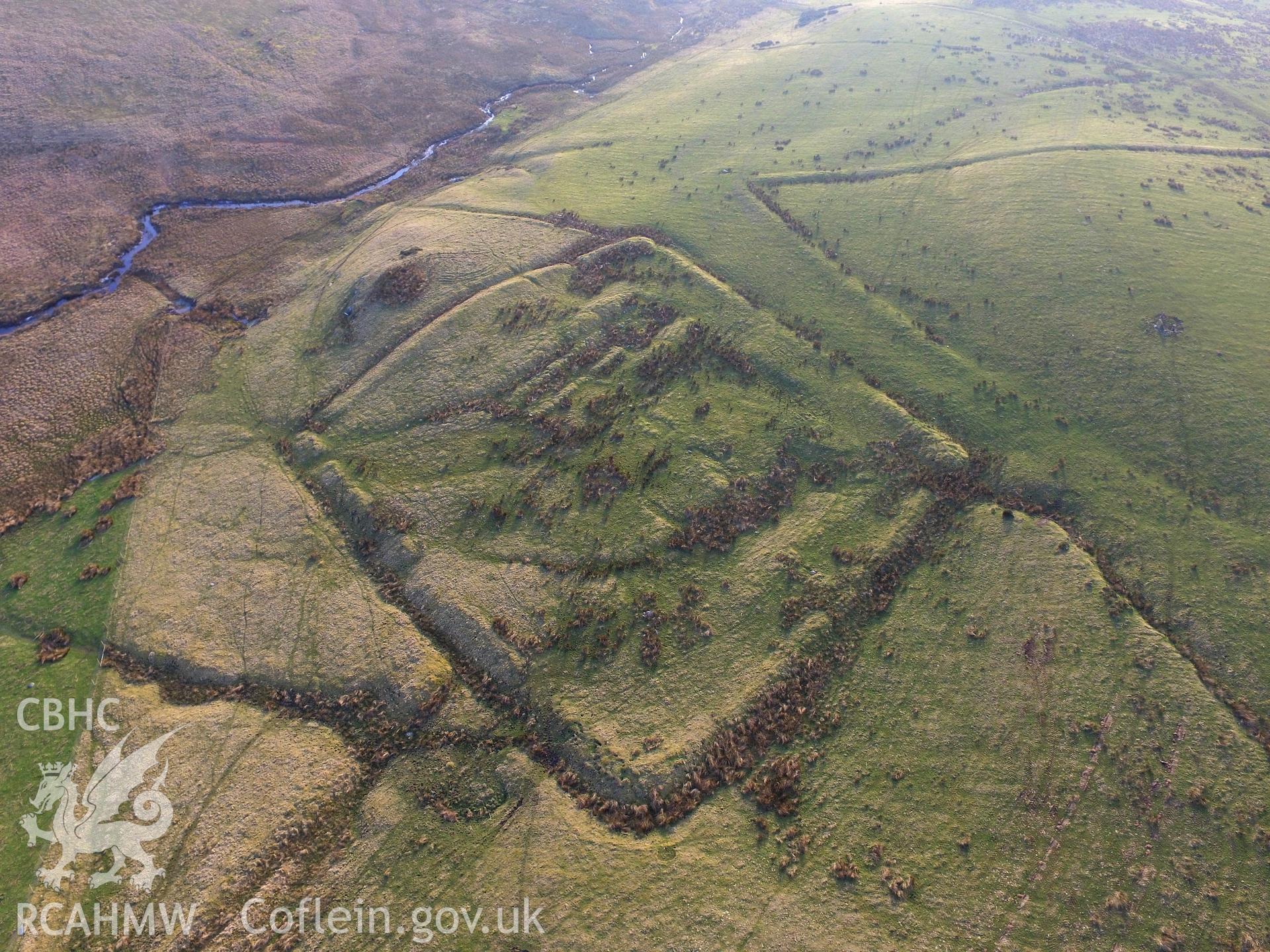 Colour photograph showing view of Hen Ddinbych, taken by Paul R. Davis, March 2018.