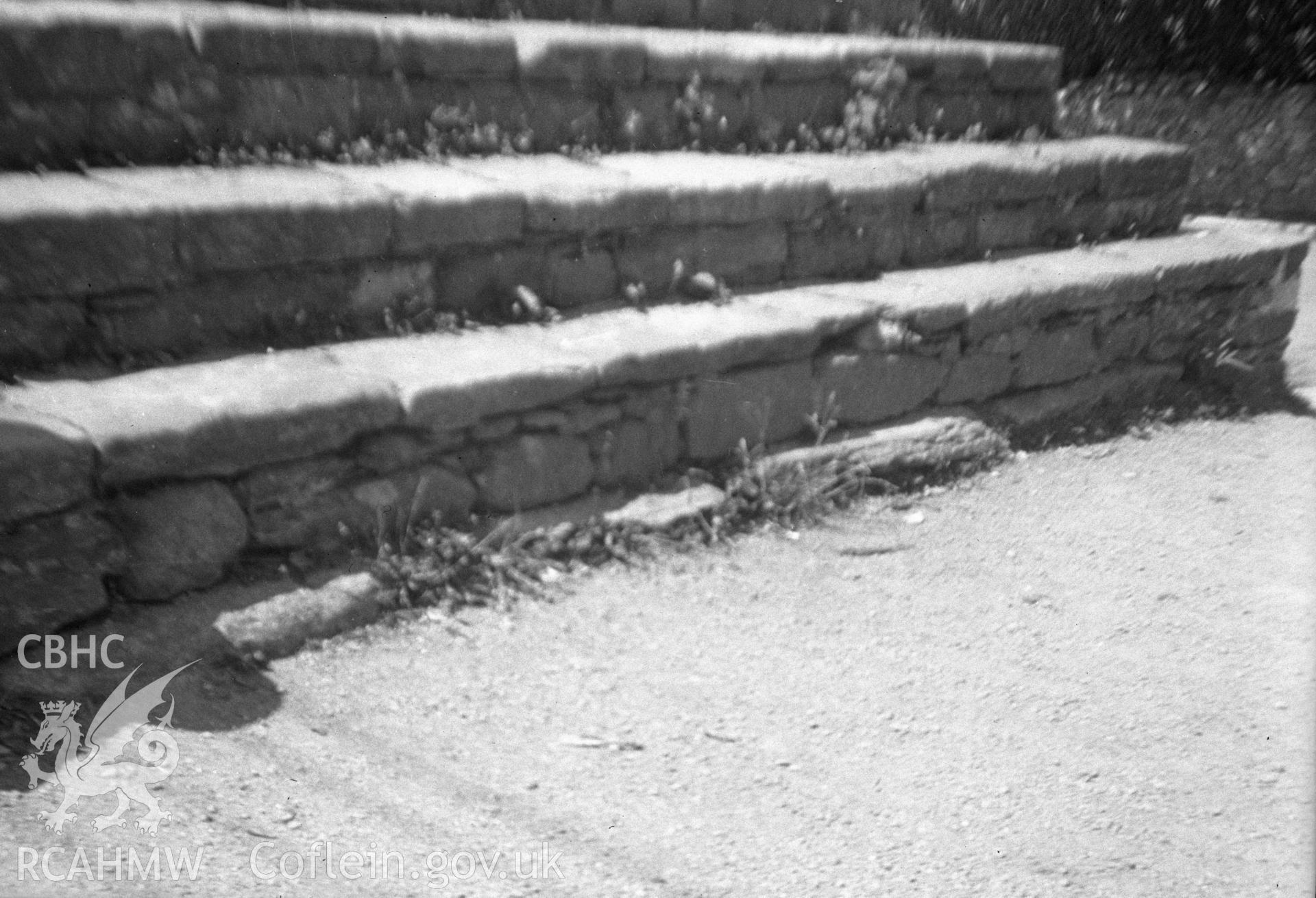 Digital copy of a nitrate negative showing City Cross, St David's.