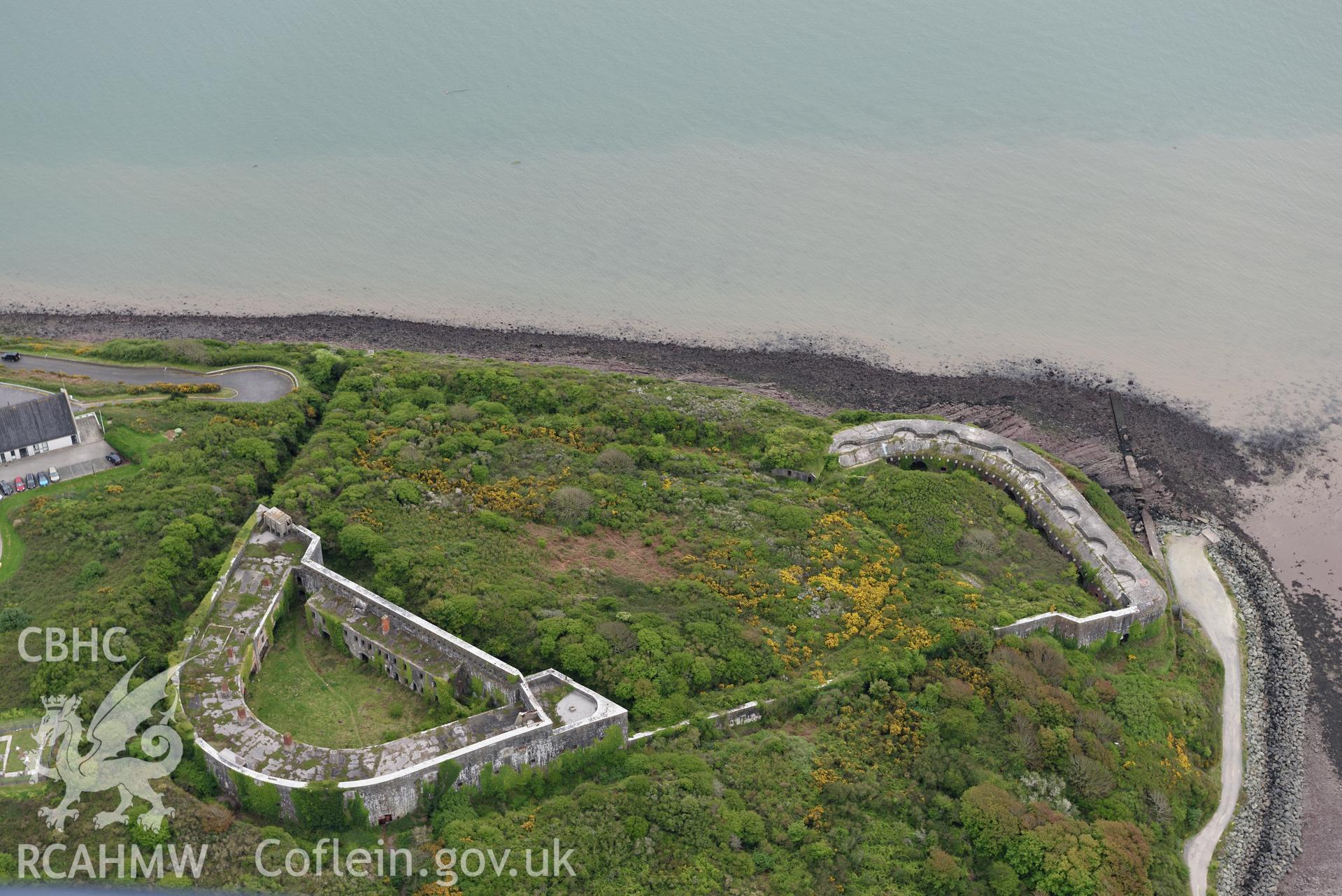 Fort Hubberston. Baseline aerial reconnaissance survey for the CHERISH Project. ? Crown: CHERISH PROJECT 2017. Produced with EU funds through the Ireland Wales Co-operation Programme 2014-2020. All material made freely available through the Open Government Licence.