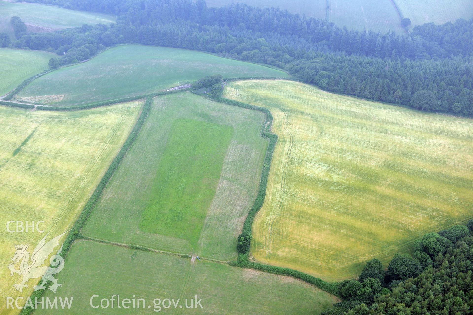 Royal Commission aerial photography of Dan y Coed and Woodside recorded during drought conditions on 22nd July 2013.