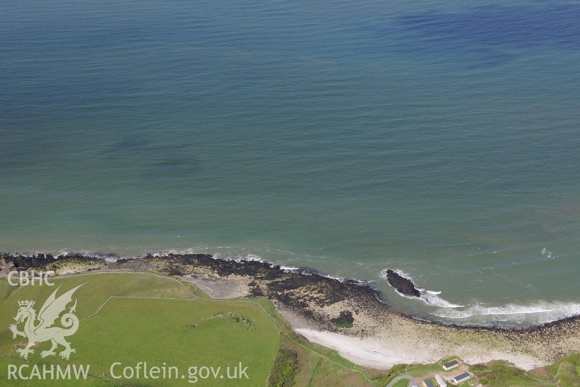 The wreck of the Royal Charter, off the coast of Moelfre on Anglesey. Oblique aerial photograph taken during the Royal Commission?s programme of archaeological aerial reconnaissance by Toby Driver on 22 May 2013.