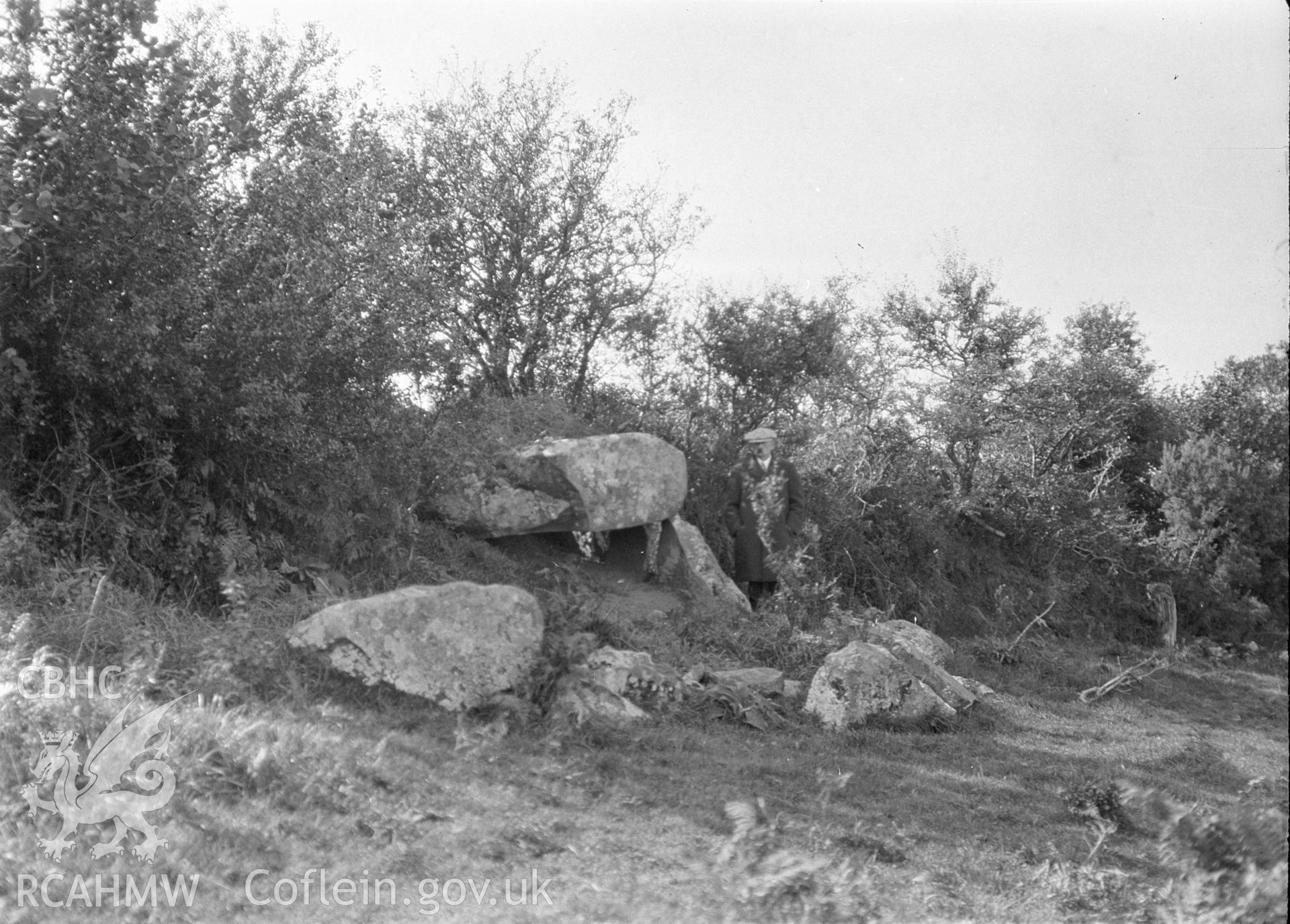 Digital copy of a nitrate negative showing Colston Burial Chamber.