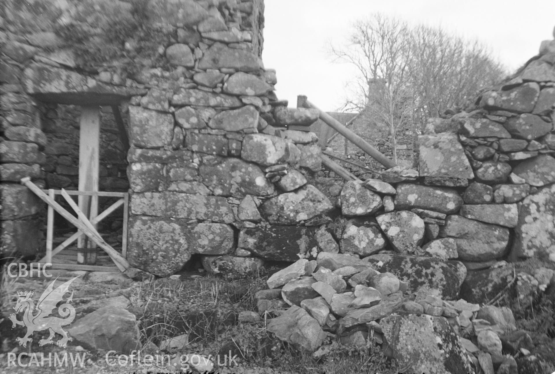 Digital copy of a nitrate negative showing Clenennau "medieval building".