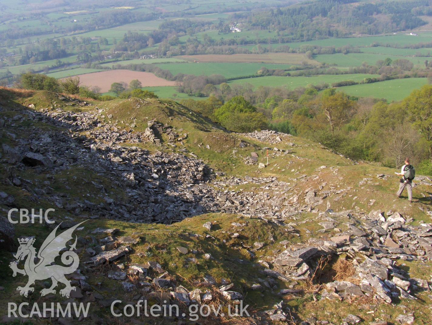 Digital colour photograph of Cwm Mawr south quarry II taken on 20/04/2007 by N.A.R. Vaughan during the Black Mountain Central South Upland Survey undertaken by Archaeophysica.