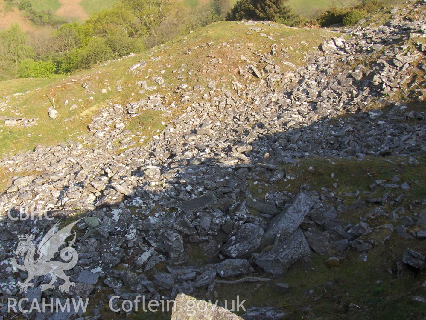 Digital colour photograph of Cwm Mawr south quarry II taken on 20/04/2007 by N.A.R. Vaughan during the Black Mountain Central South Upland Survey undertaken by Archaeophysica.