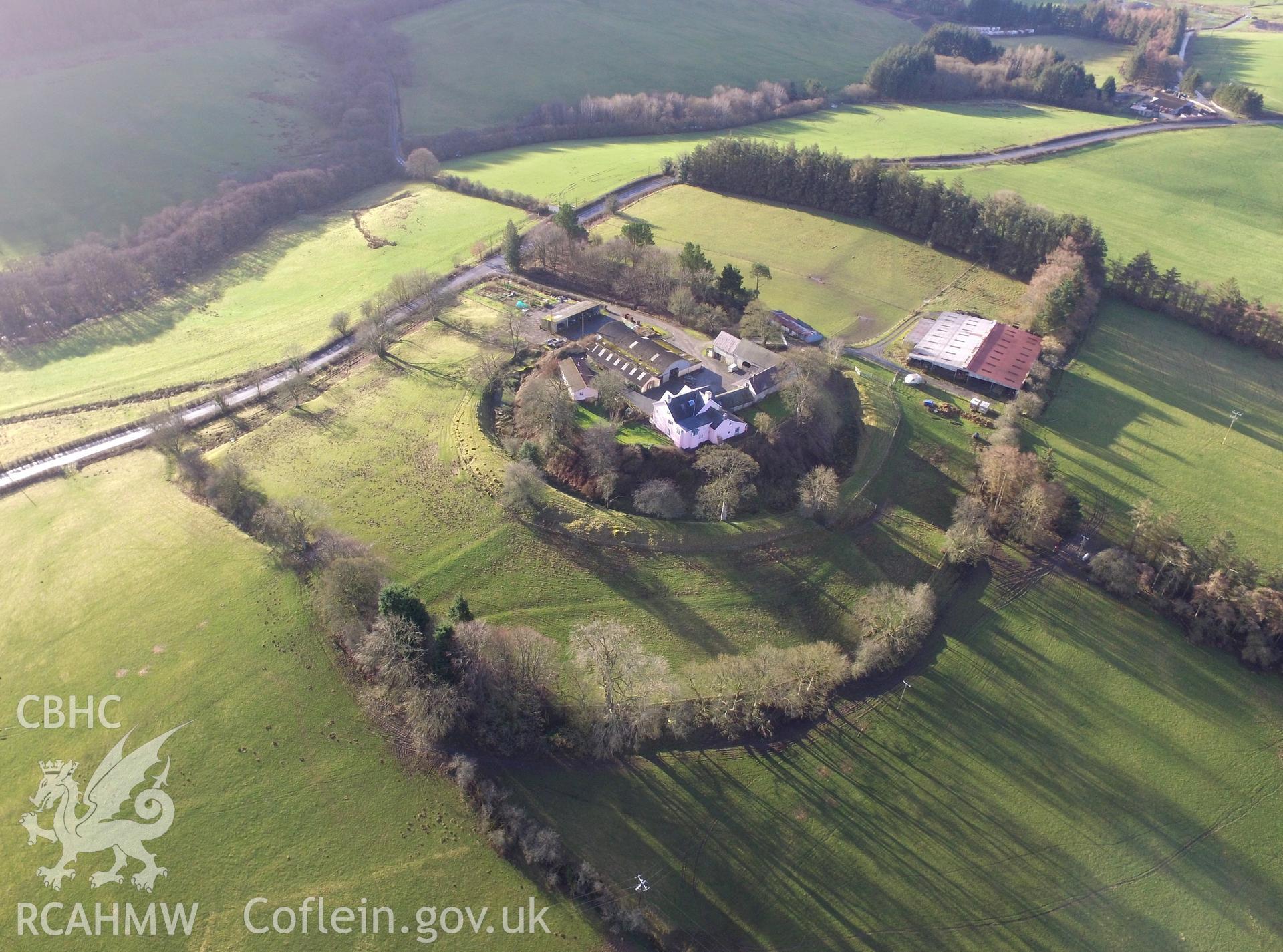 Colour photo showing view of Colwyn Castle taken by Paul R. Davis, 2018.