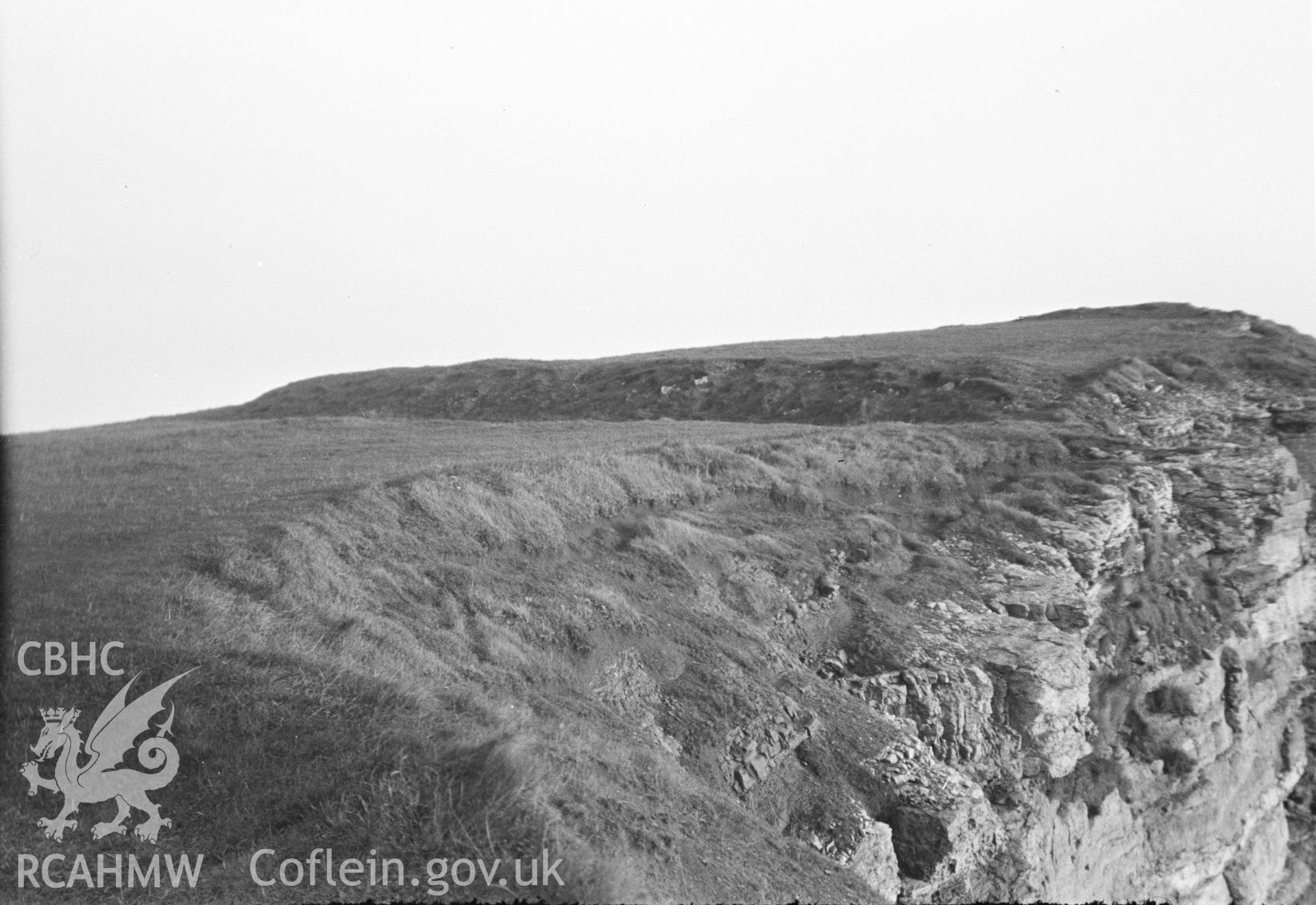 Digital copy of a nitrate negative showing view of the Danish Fort on Sully Island taken by Leonard Monroe.