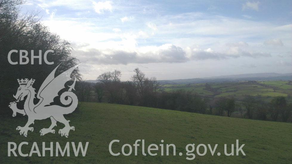 Digital colour photograph of the Craig-y-Dorth battlefield. Photographed during Phase Three of the Welsh Battlefield Metal Detector Survey, carried out by Archaeology Wales, 2012-2014. Project code: 2041 - WBS/12/SUR.