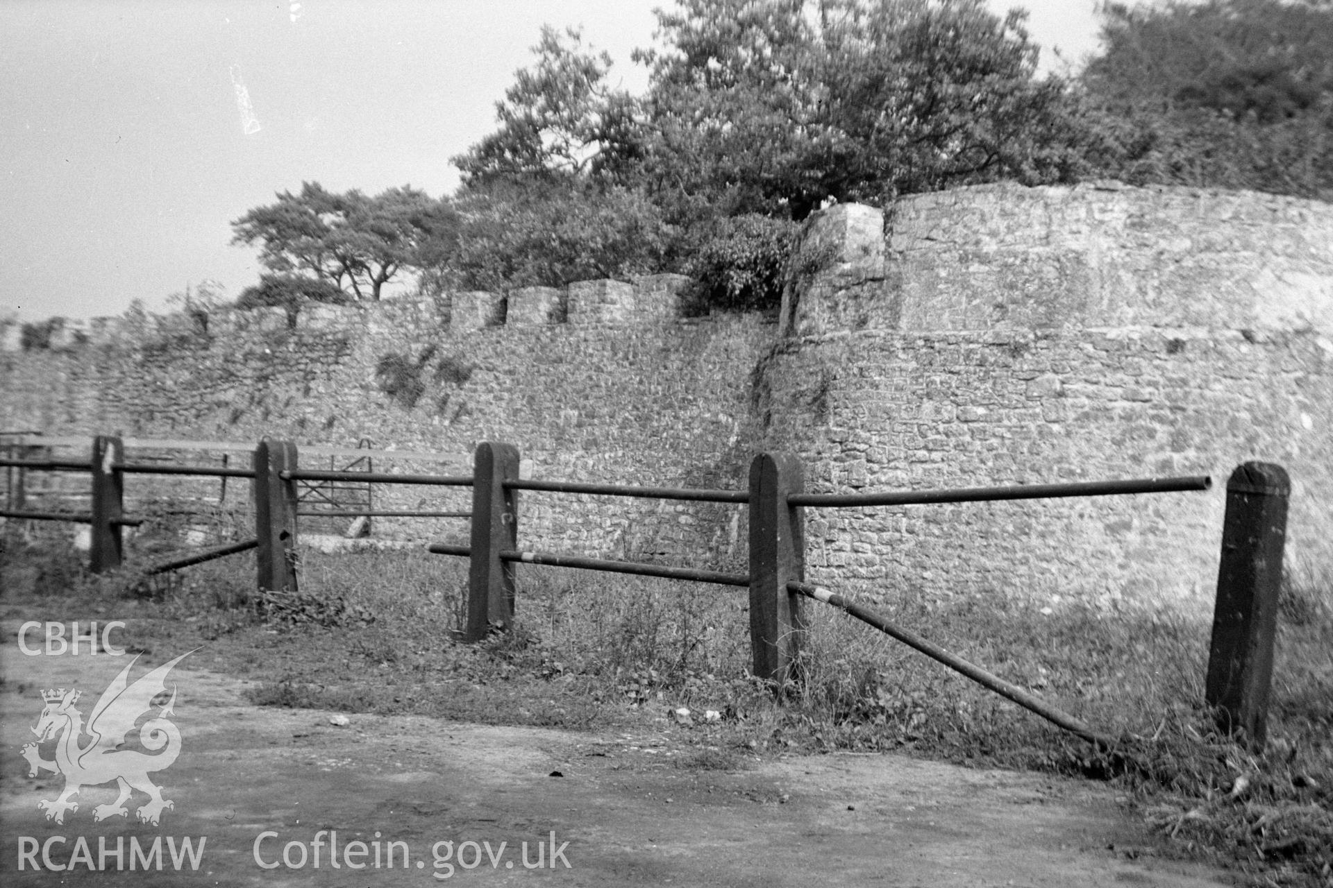 Digital copy of a black and white negative relating to Cowbridge South Gate.