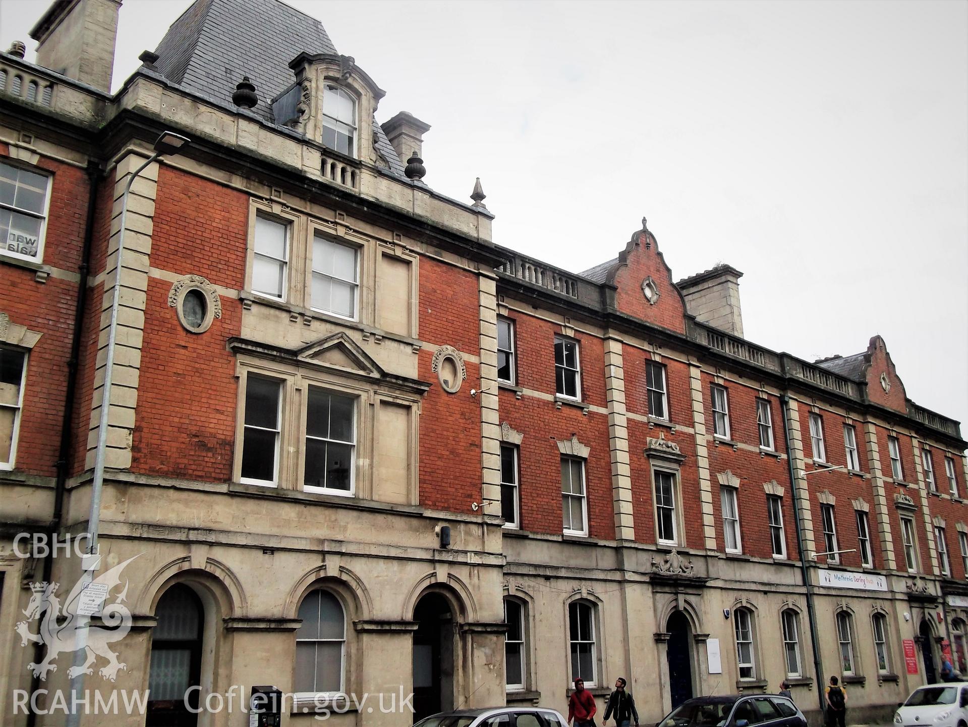 Colour photograph showing exterior of the Dock Chambers at 4-5 Bute Street, Butetown, Cardiff. Photographed during survey conducted by Adam N. Coward on 17th July 2018.