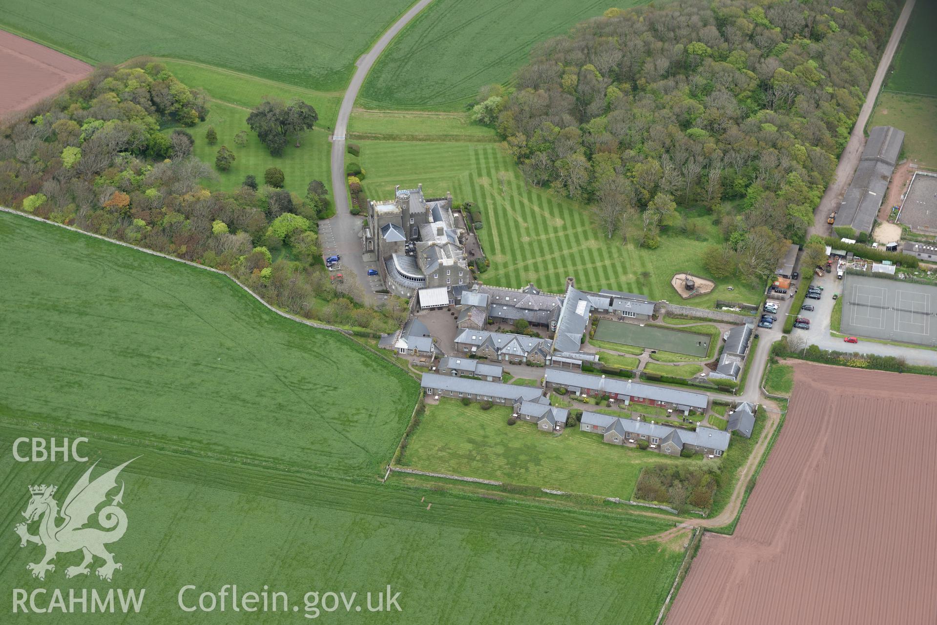 St Brides Castle. Baseline aerial reconnaissance survey for the CHERISH Project. ? Crown: CHERISH PROJECT 2017. Produced with EU funds through the Ireland Wales Co-operation Programme 2014-2020. All material made freely available through the Open Government Licence.