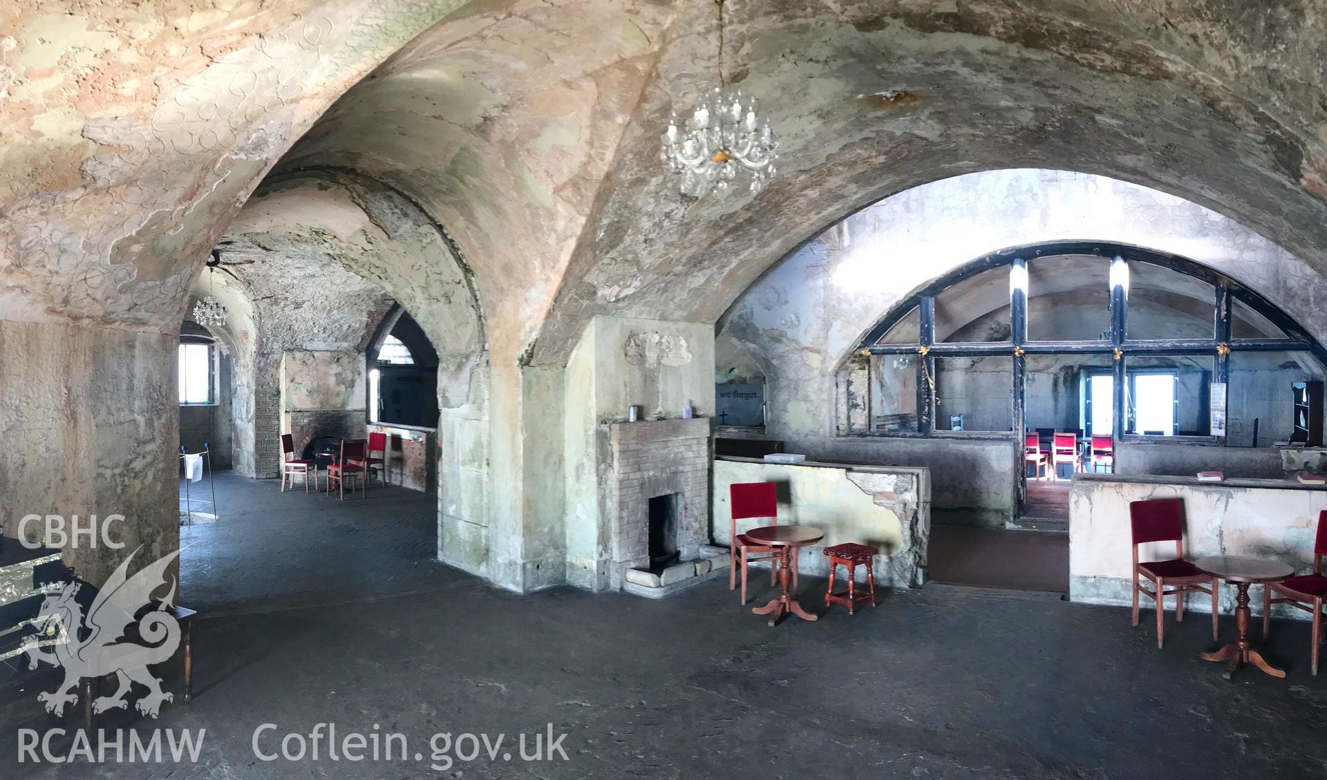 Digital colour photograph showing interior view of St Catherine's Fort, on St Catherine's Island, Tenby, taken by Paul R. Davis on 20th September 2019.